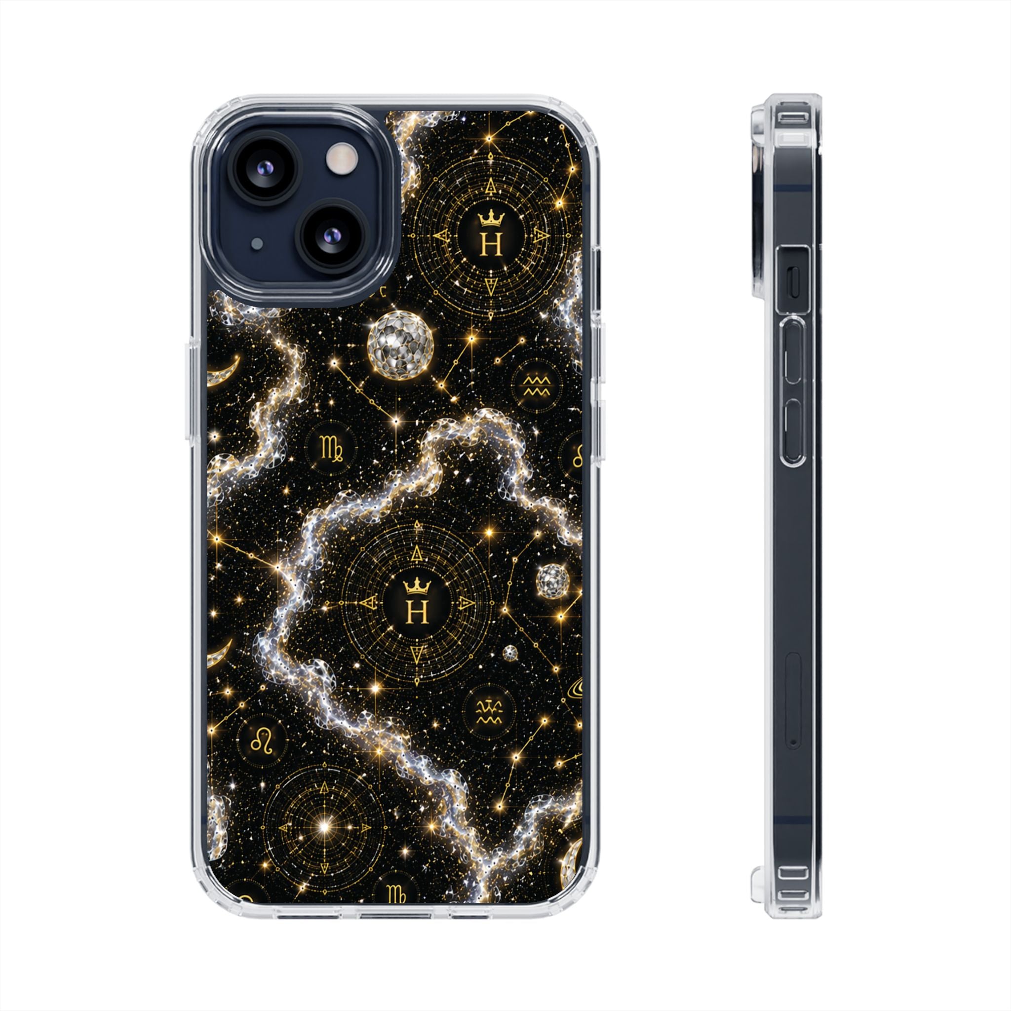 Aries Diamond Birthstone Phone Case — Clear Magnetic Impact-Resistant