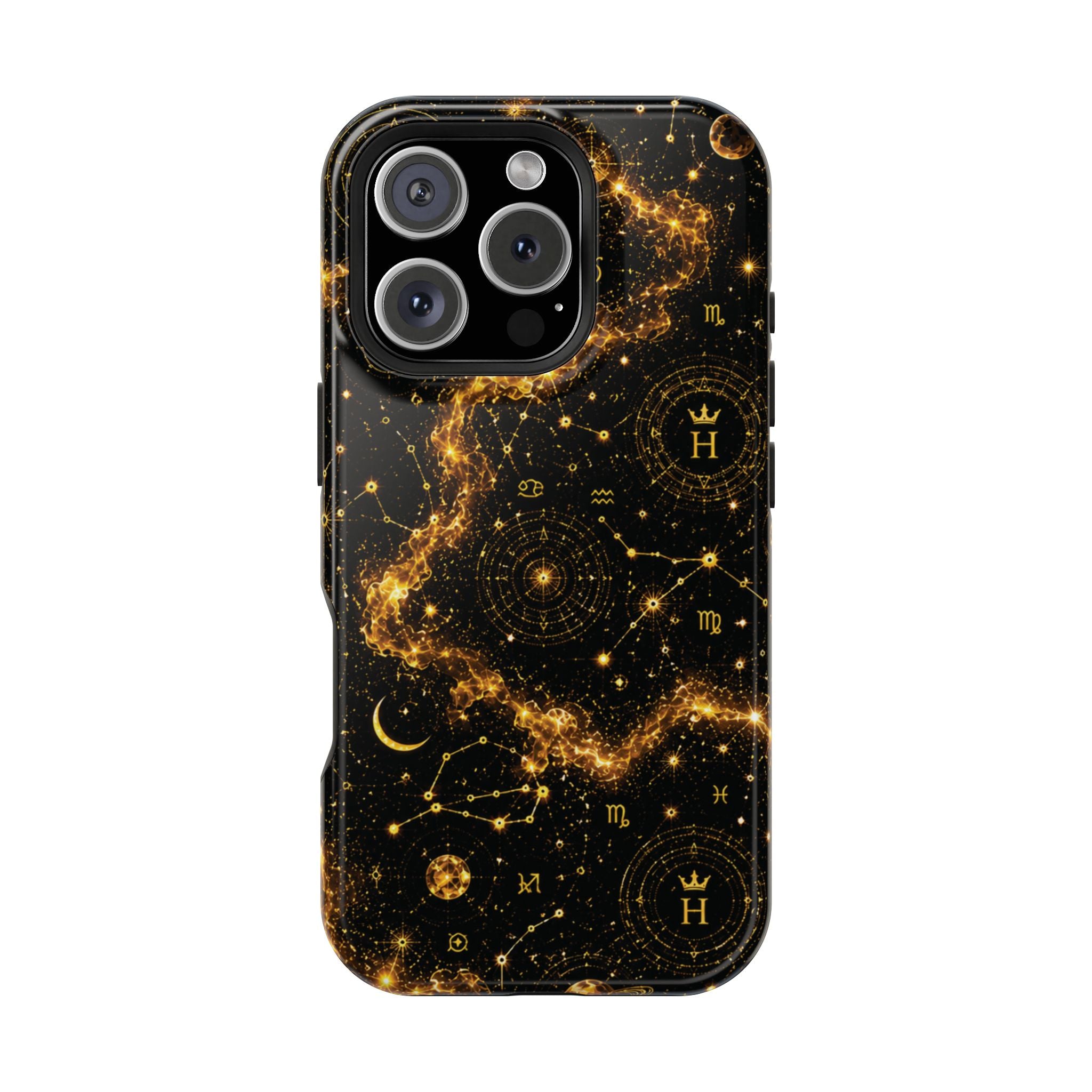 Scorpio Topaz Birthstone Phone Case — Black Magnetic Impact-Resistant