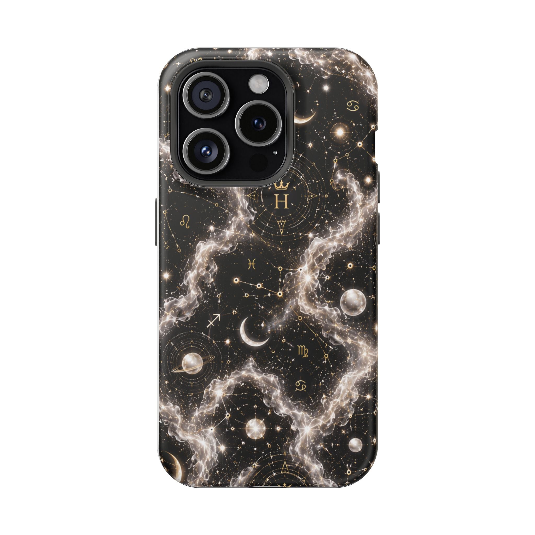 Gemini Pearl Birthstone Phone Case — Black Magnetic Impact-Resistant