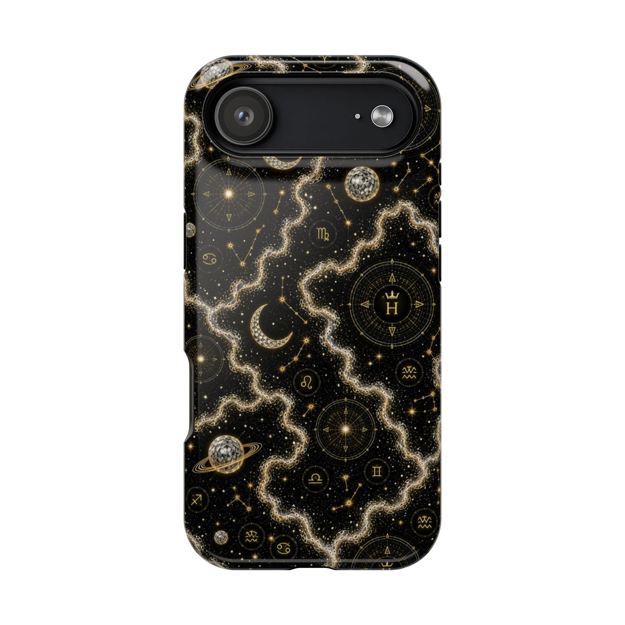 Aries Diamond Birthstone Phone Case — Black Magnetic Impact-Resistant