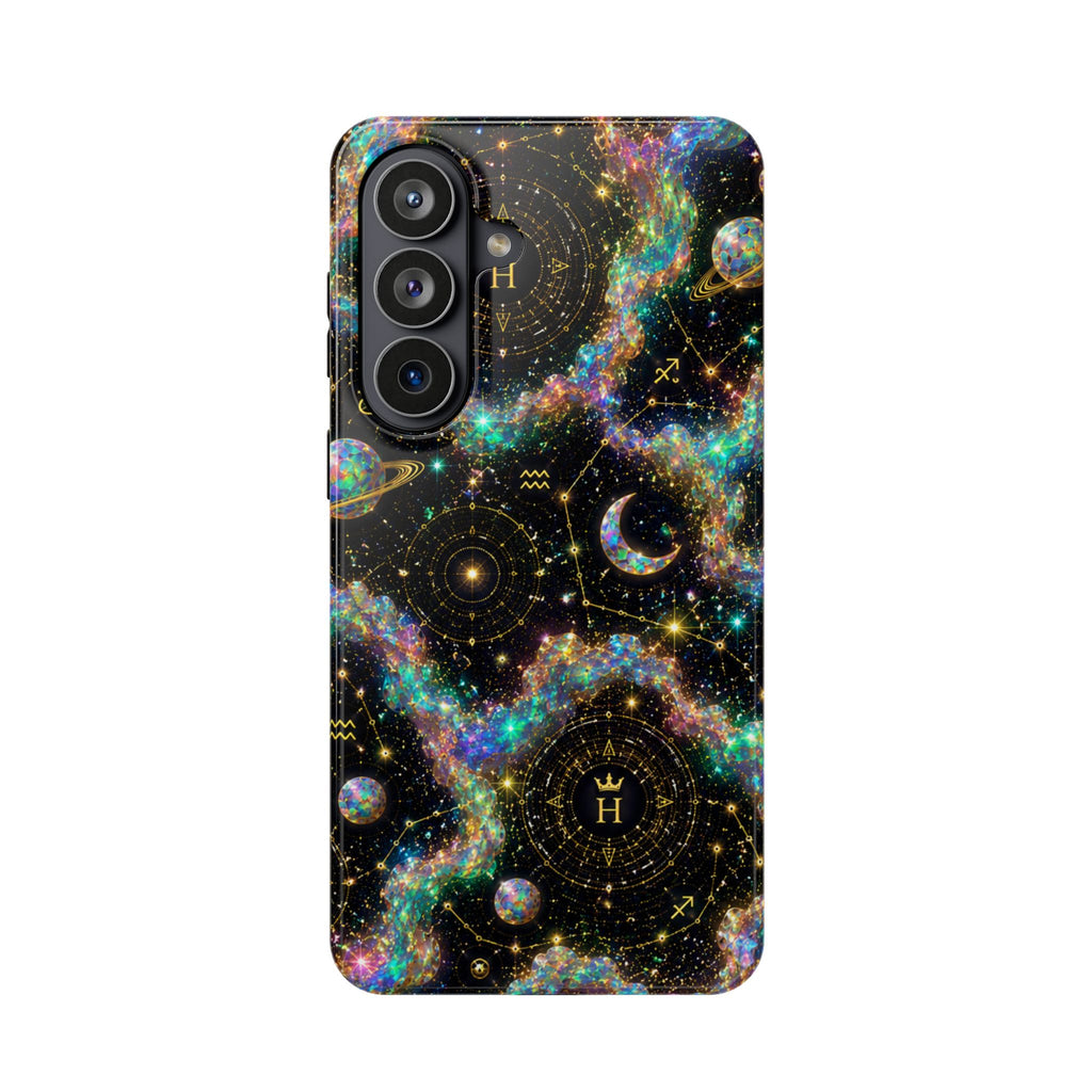 Libra Opal Birthstone Phone Case — Black Magnetic Impact-Resistant