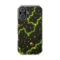 Astrology Constellation Clear Phone Case — Neon Green Galaxy Magnetic Impact-Resistant Case
