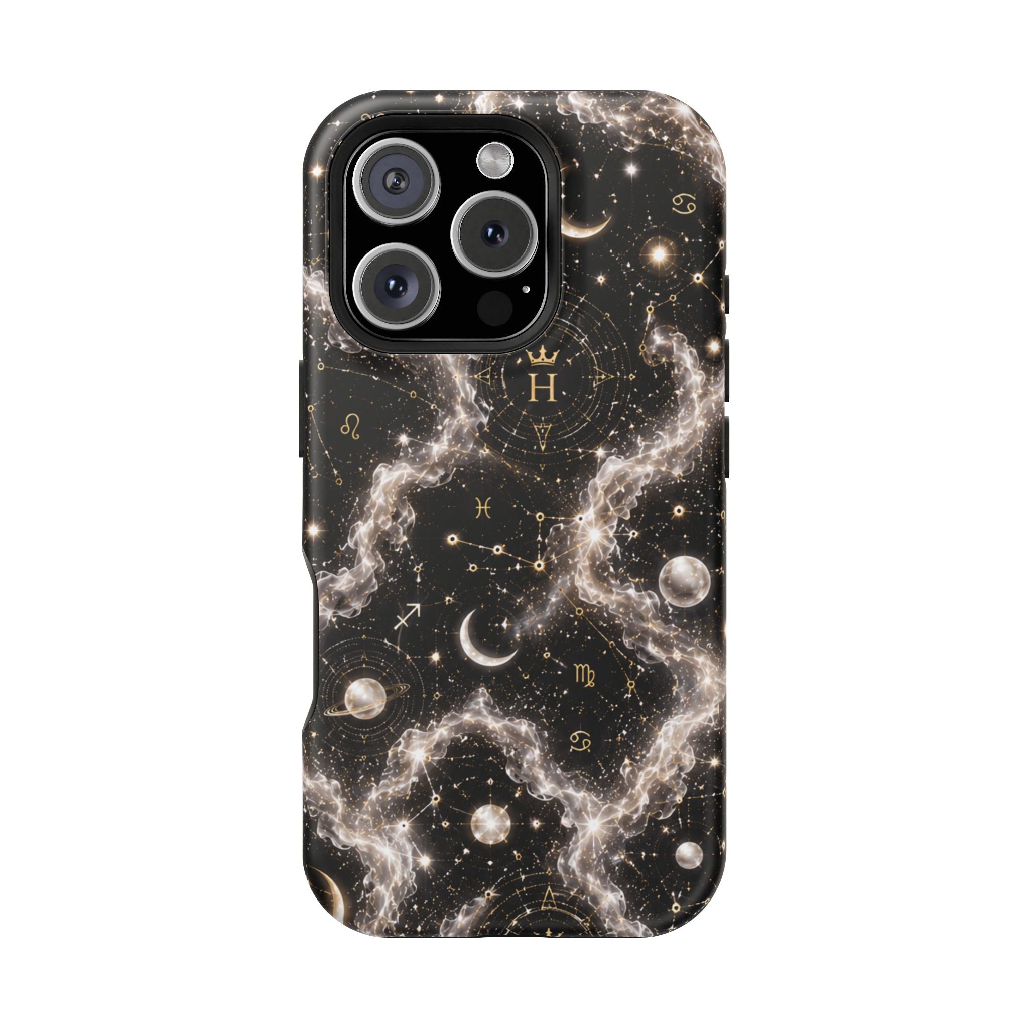 Gemini Pearl Birthstone Phone Case — Black Magnetic Impact-Resistant
