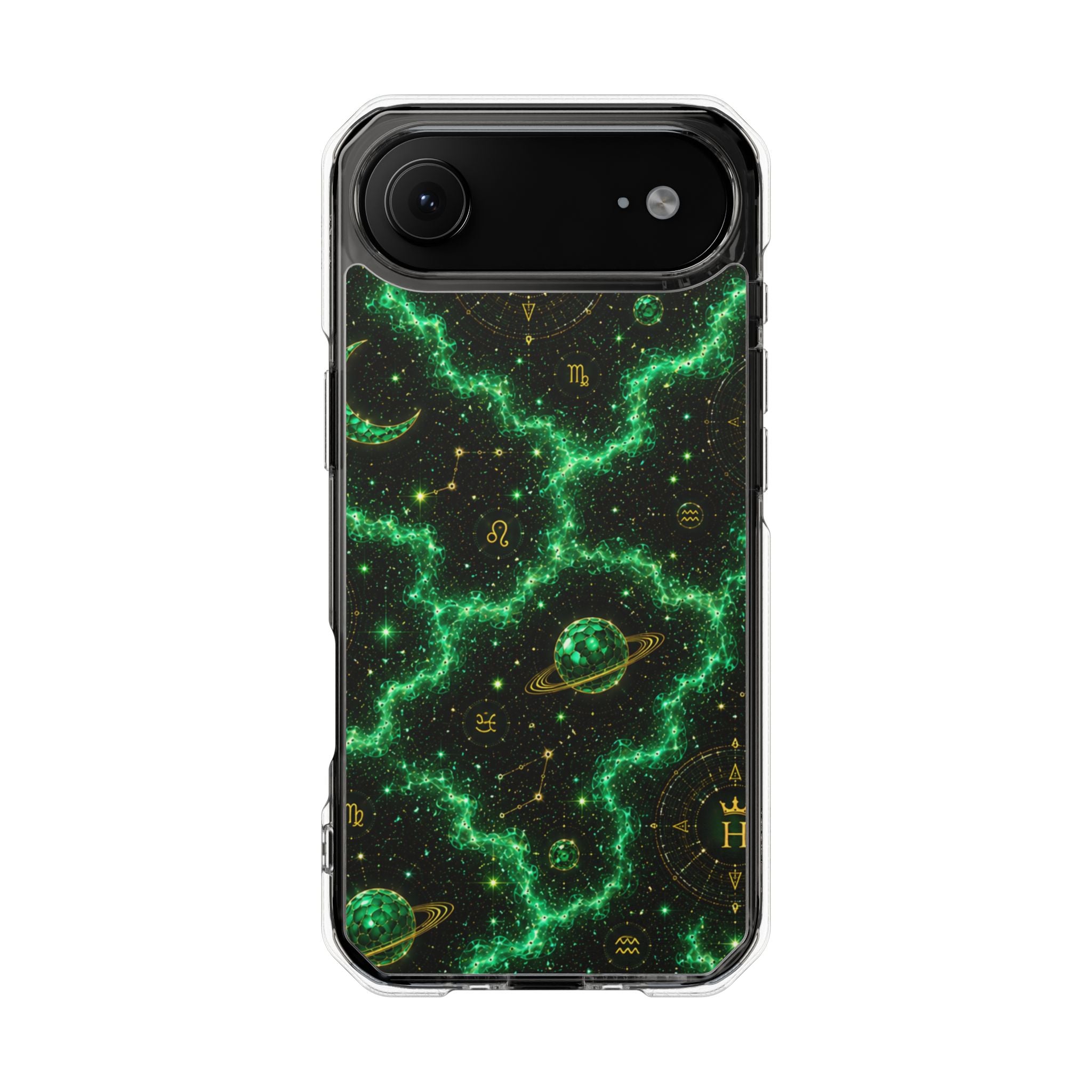 Taurus Emerald Birthstone Phone Case — Clear Magnetic Impact-Resistant