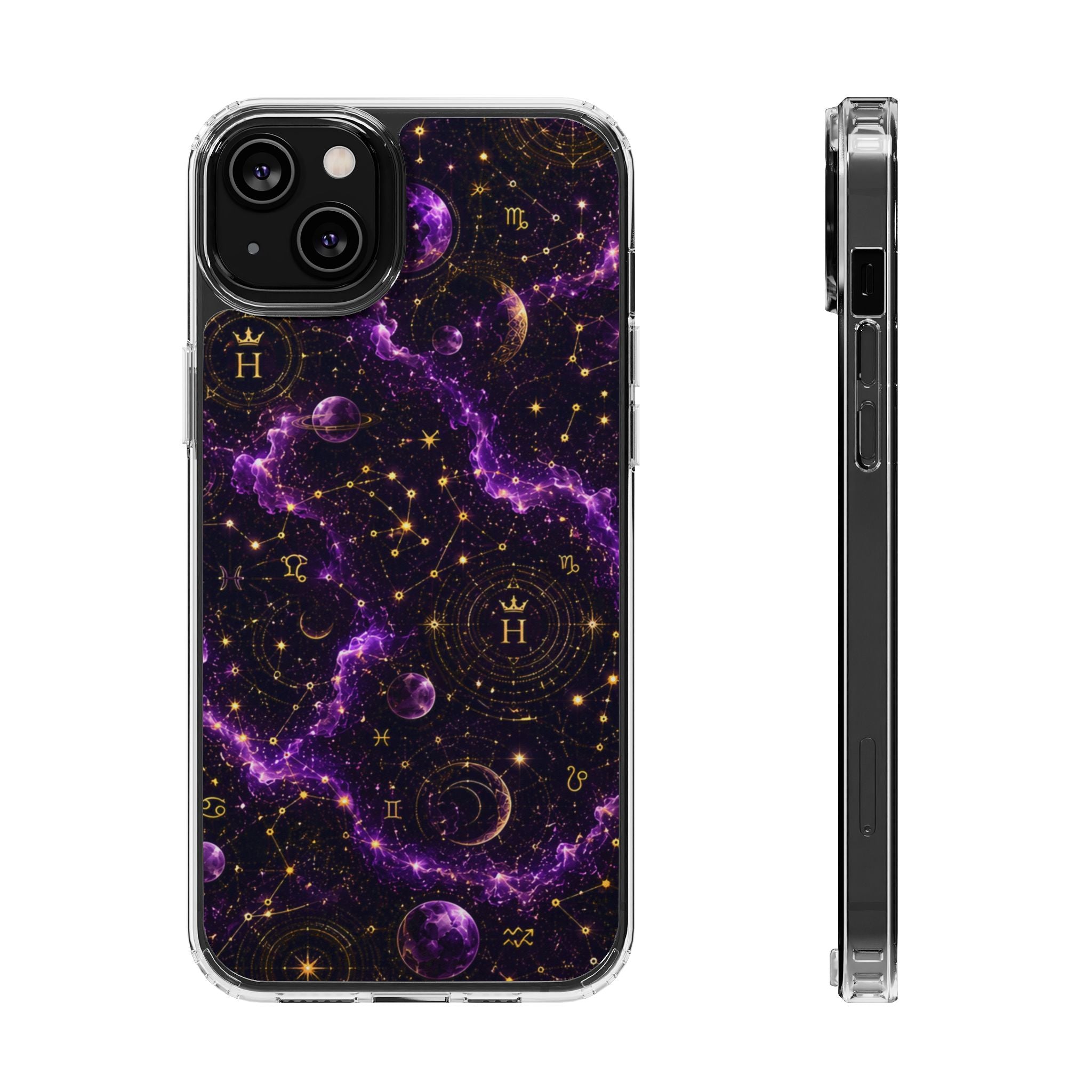 Aquarius Amethyst Birthstone Phone Case — Clear Magnetic Impact-Resistant