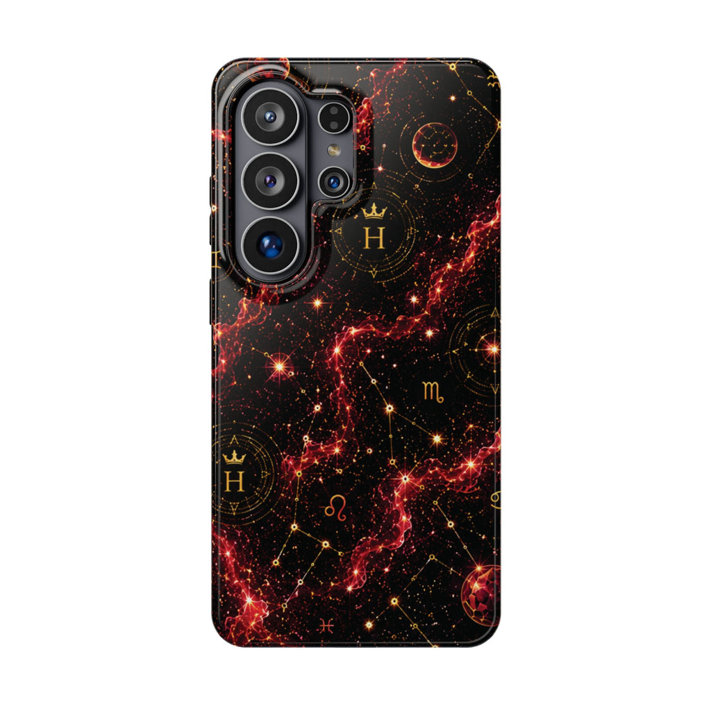 Capricorn Garnet Birthstone Phone Case — Black Magnetic Impact-Resistant