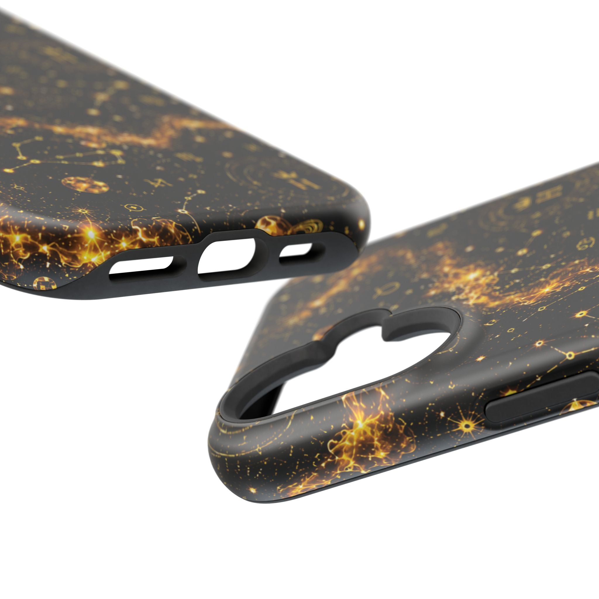Galaxy Constellation Magnetic Phone Case — Gold Starfield Impact-Resistant