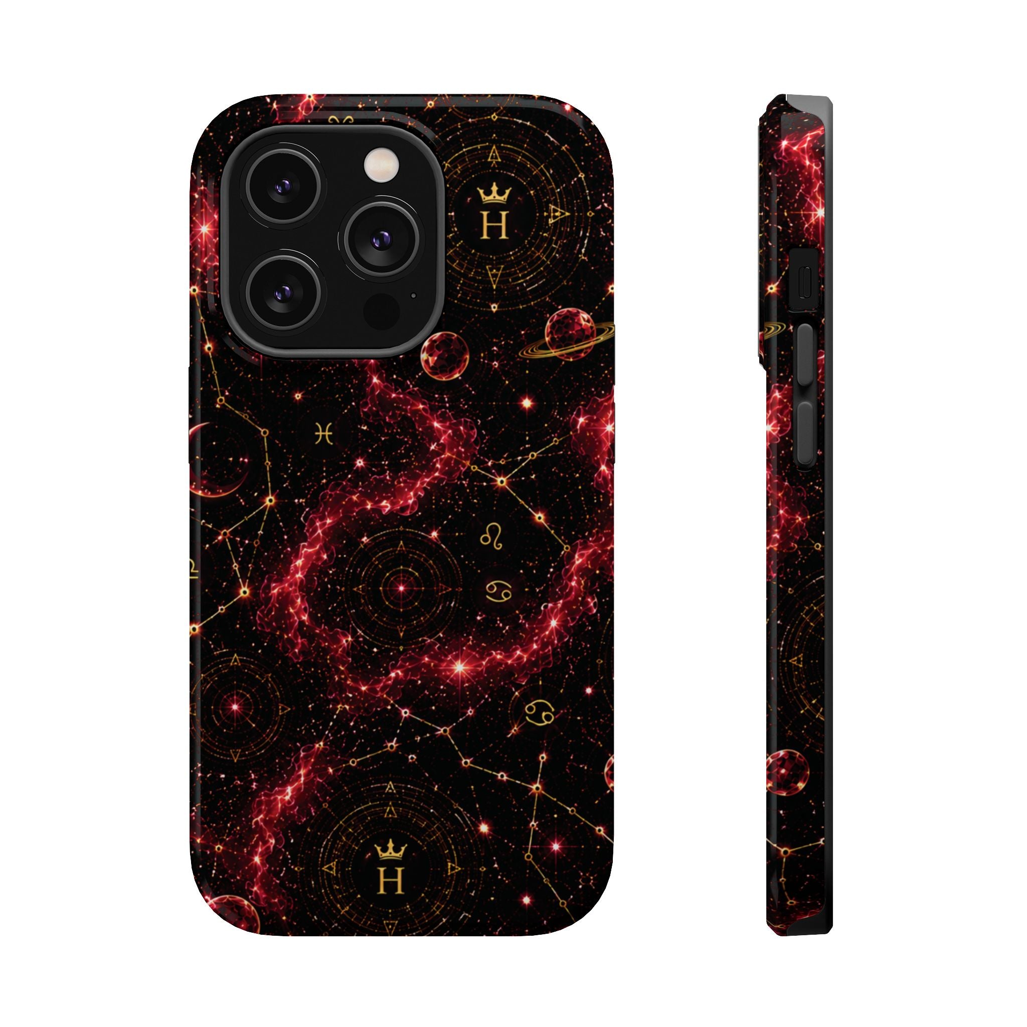 Cancer Ruby Birthstone Phone Case — Black Magnetic Impact-Resistant