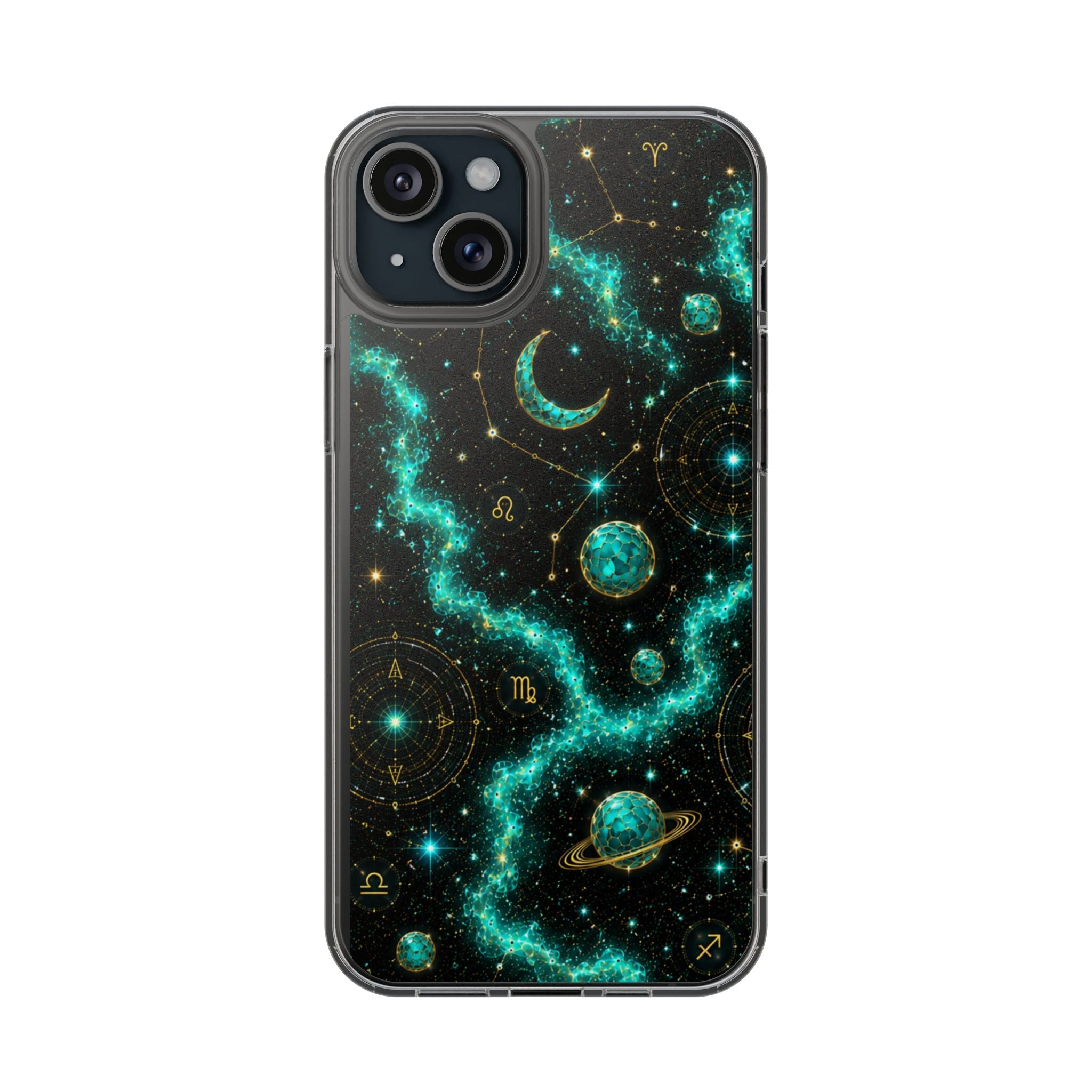 Pisces Aquamarine Birthstone Phone Case — Clear Magnetic Impact-Resistant