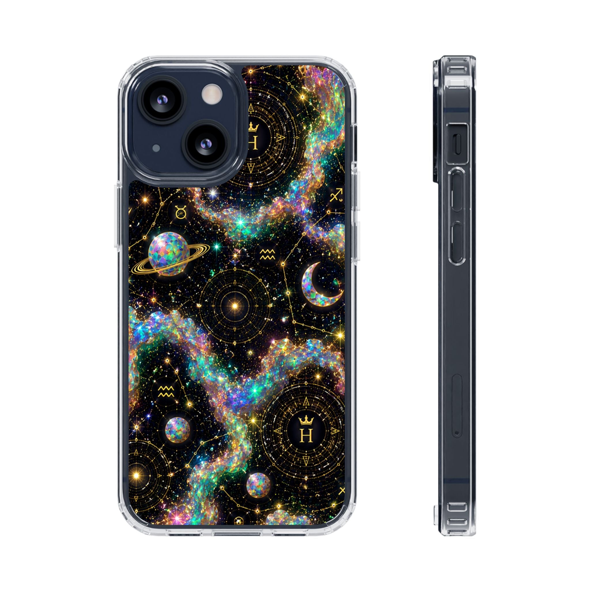 Libra Opal Birthstone Phone Case — Clear Magnetic Impact-Resistant