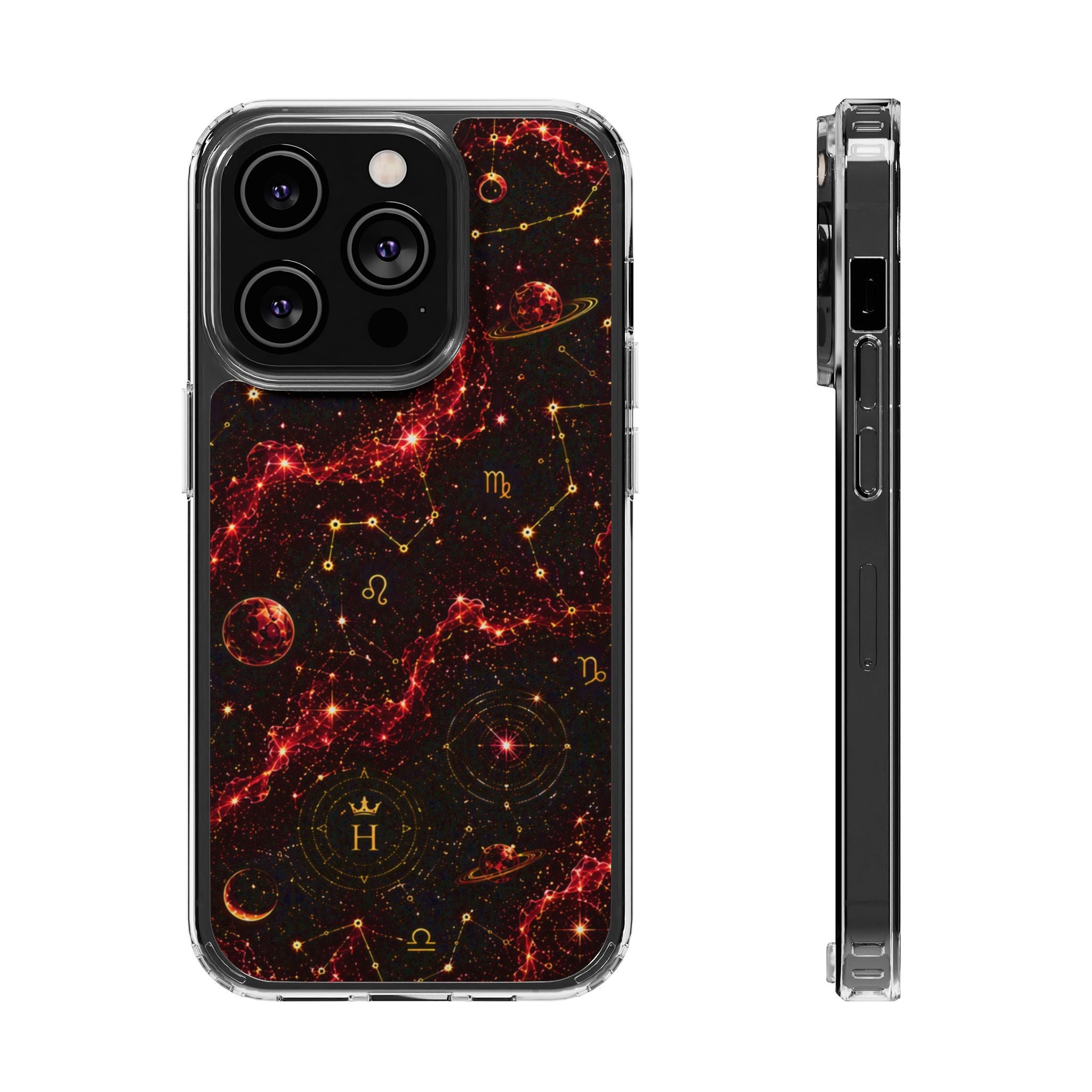 Capricorn Garnet Birthstone Phone Case — Clear Magnetic Impact-Resistant