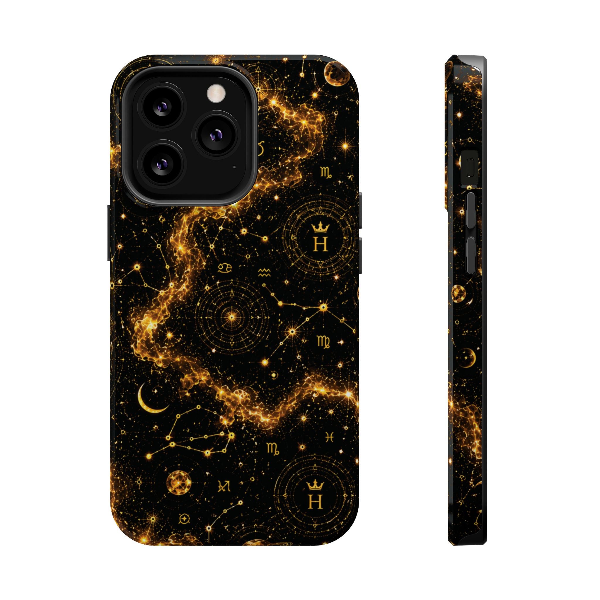 Scorpio Topaz Birthstone Phone Case — Black Magnetic Impact-Resistant