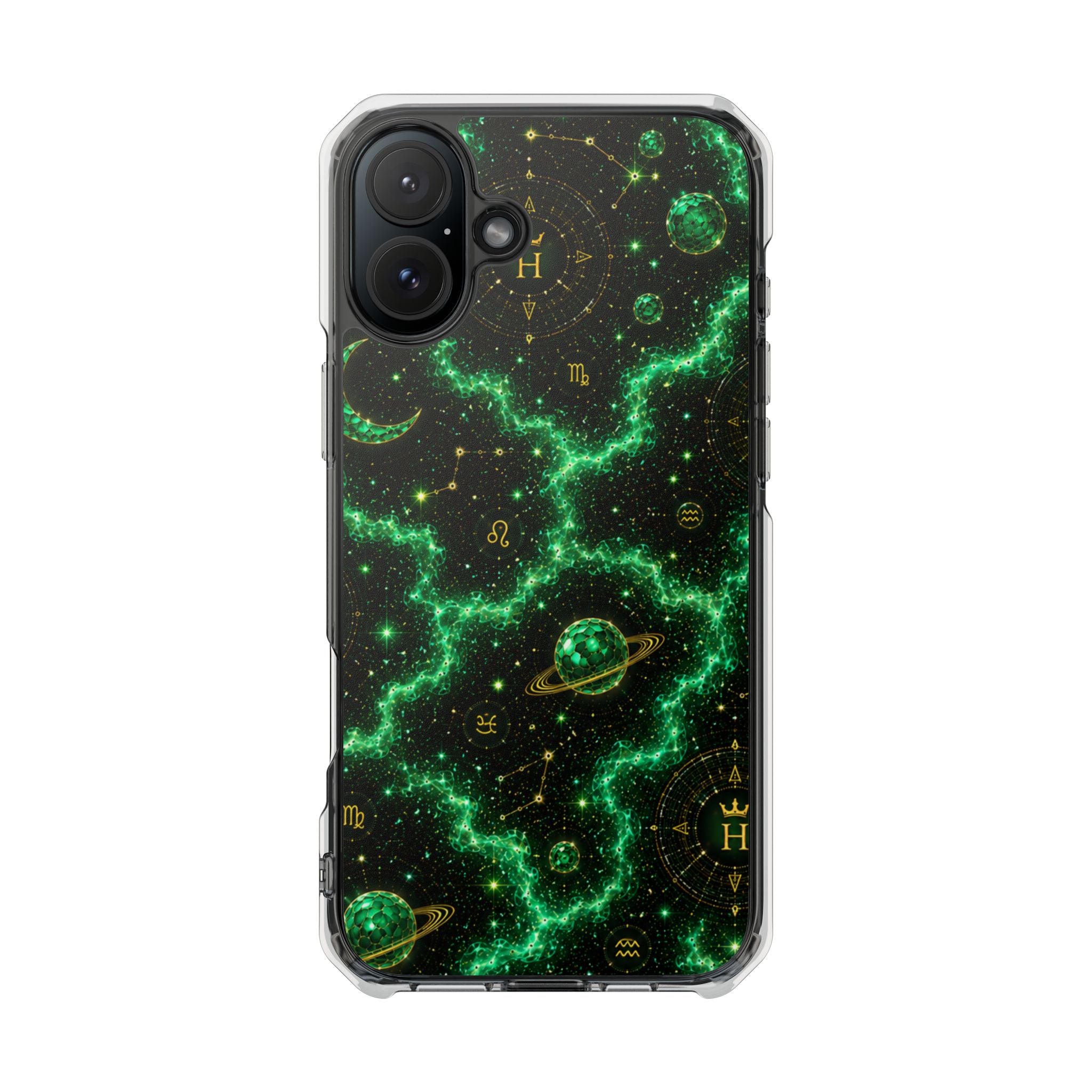 Taurus Emerald Birthstone Phone Case — Clear Magnetic Impact-Resistant