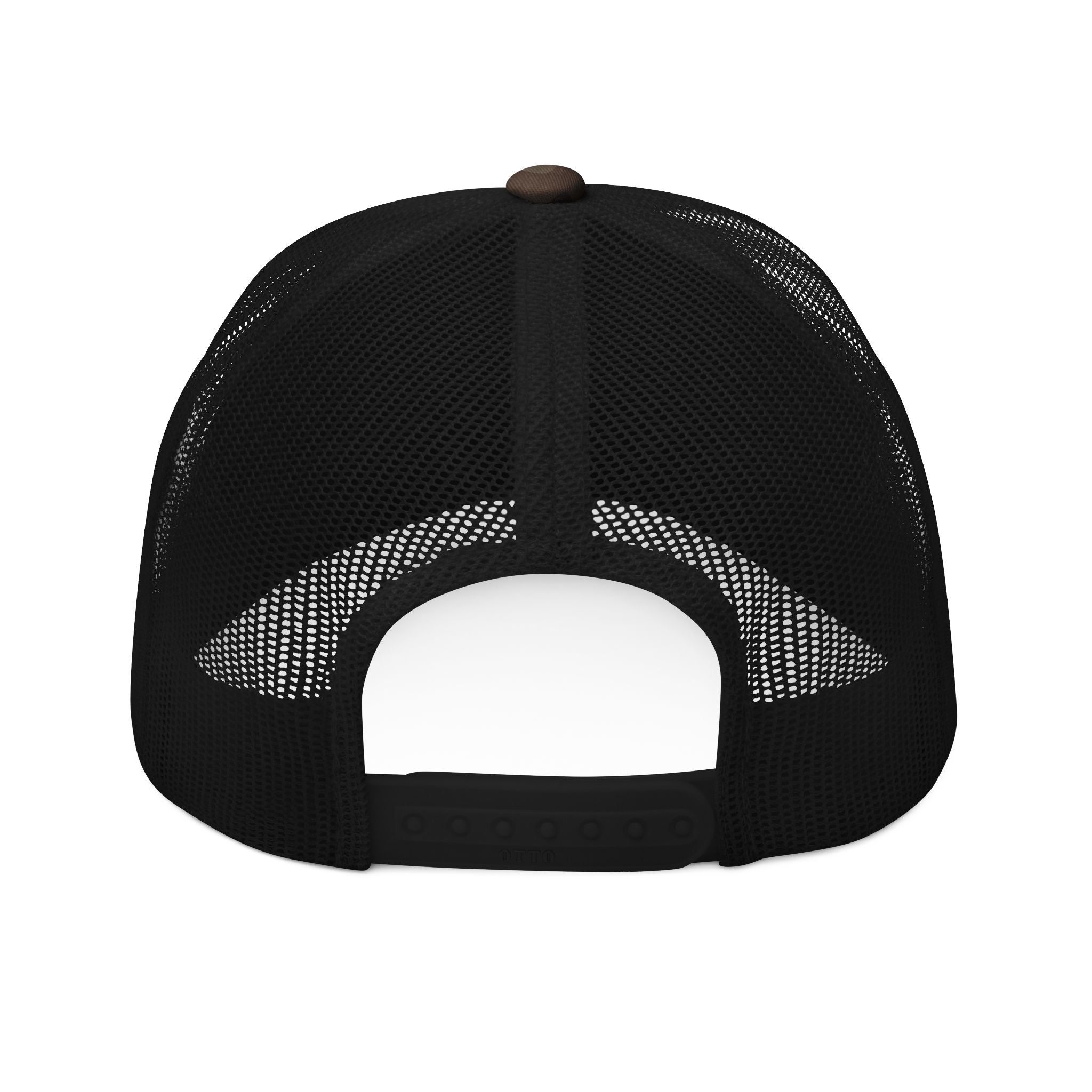 Camo Trucker Hat — Embroidered Gold Name Baseball Cap
