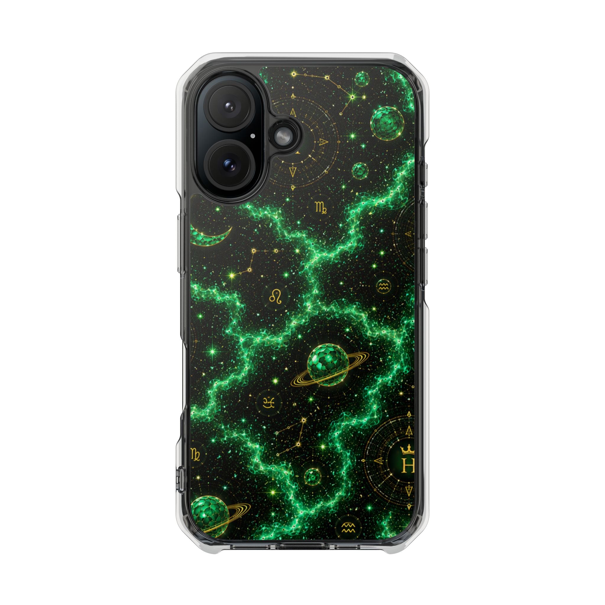 Taurus Emerald Birthstone Phone Case — Clear Magnetic Impact-Resistant