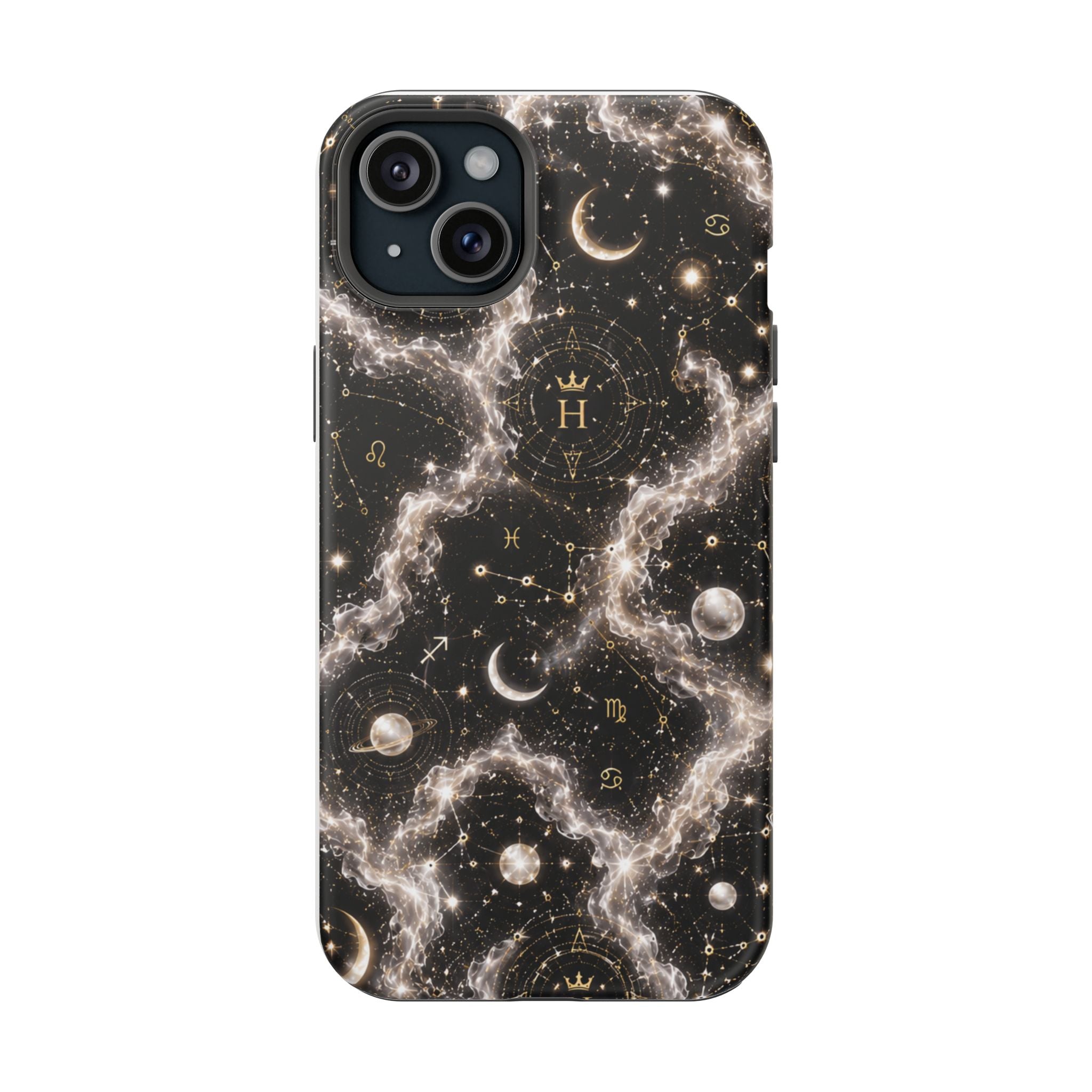 Gemini Pearl Birthstone Phone Case — Black Magnetic Impact-Resistant