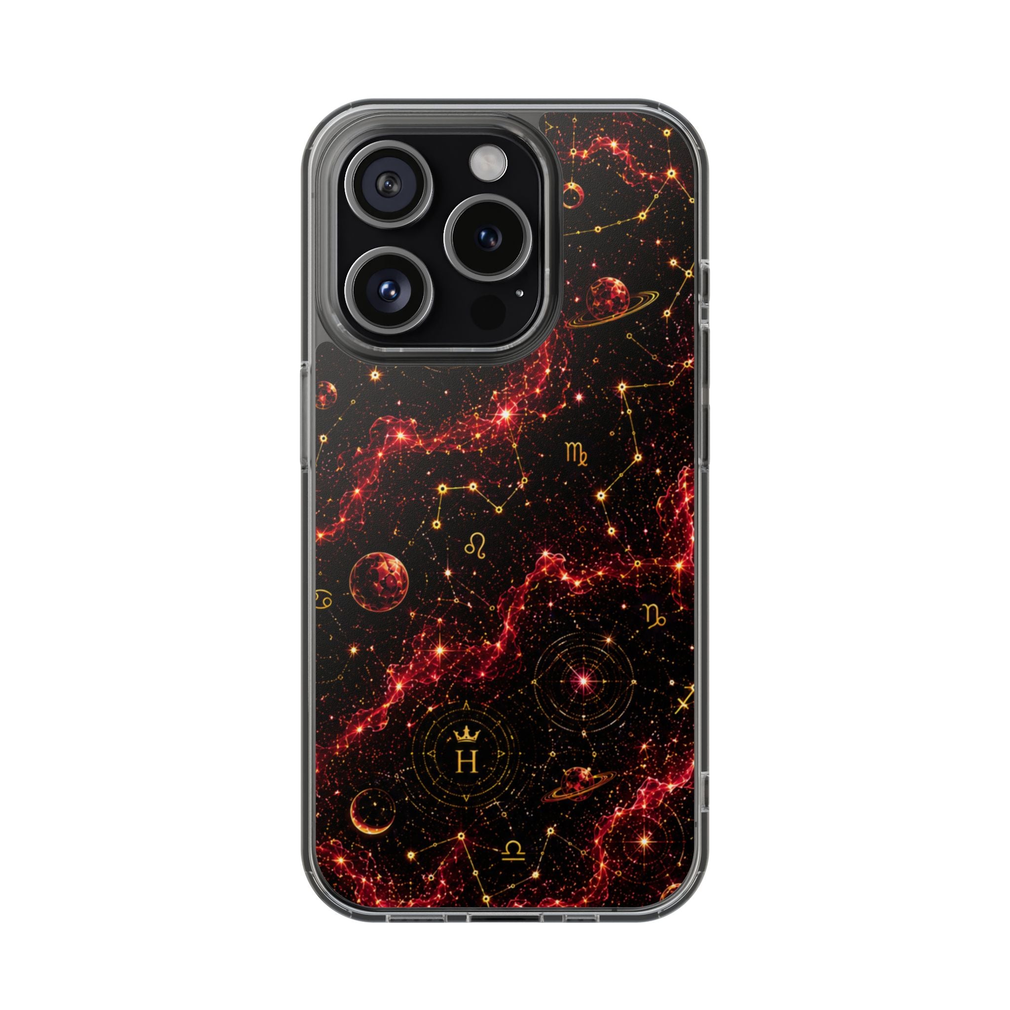 Capricorn Garnet Birthstone Phone Case — Clear Magnetic Impact-Resistant