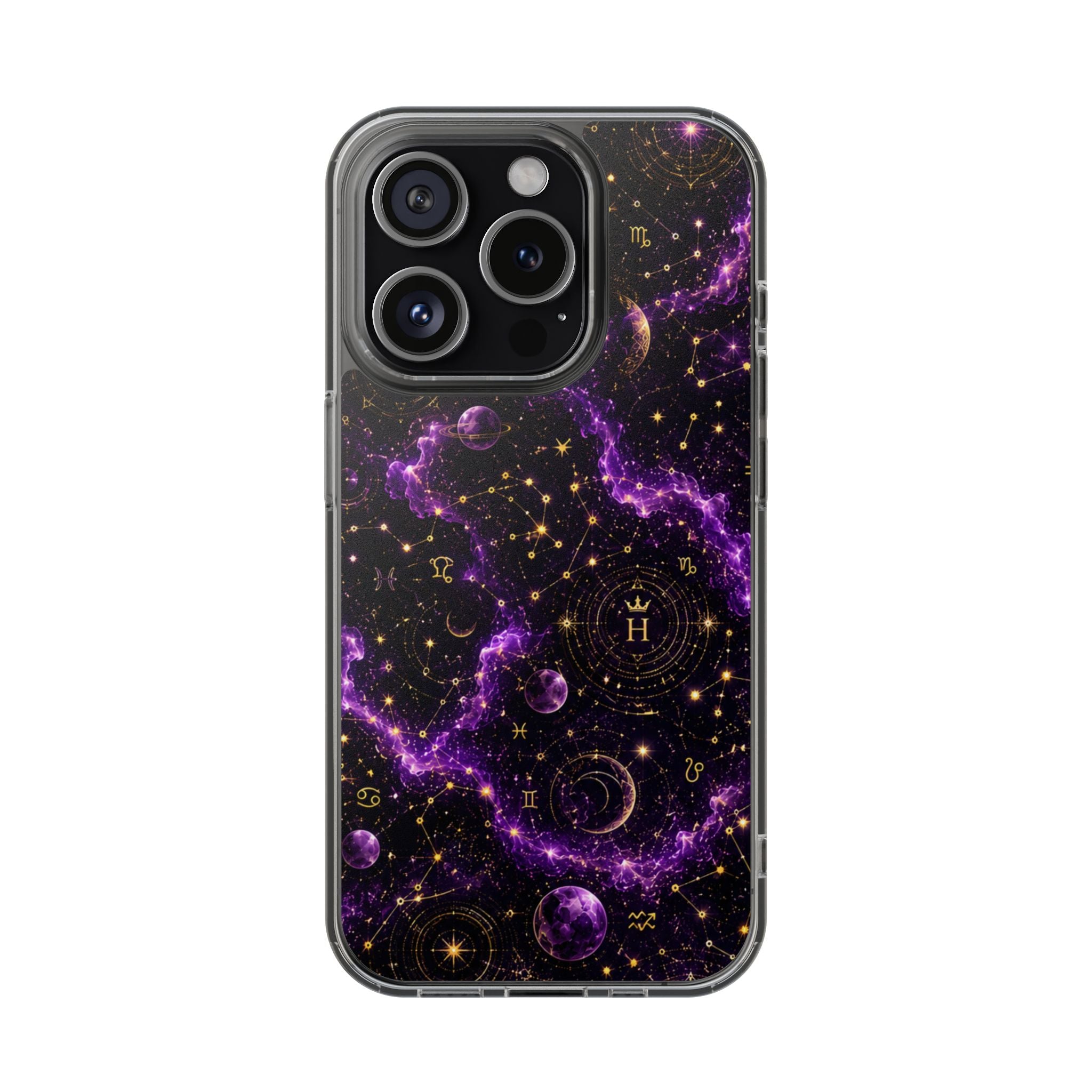Aquarius Amethyst Birthstone Phone Case — Clear Magnetic Impact-Resistant