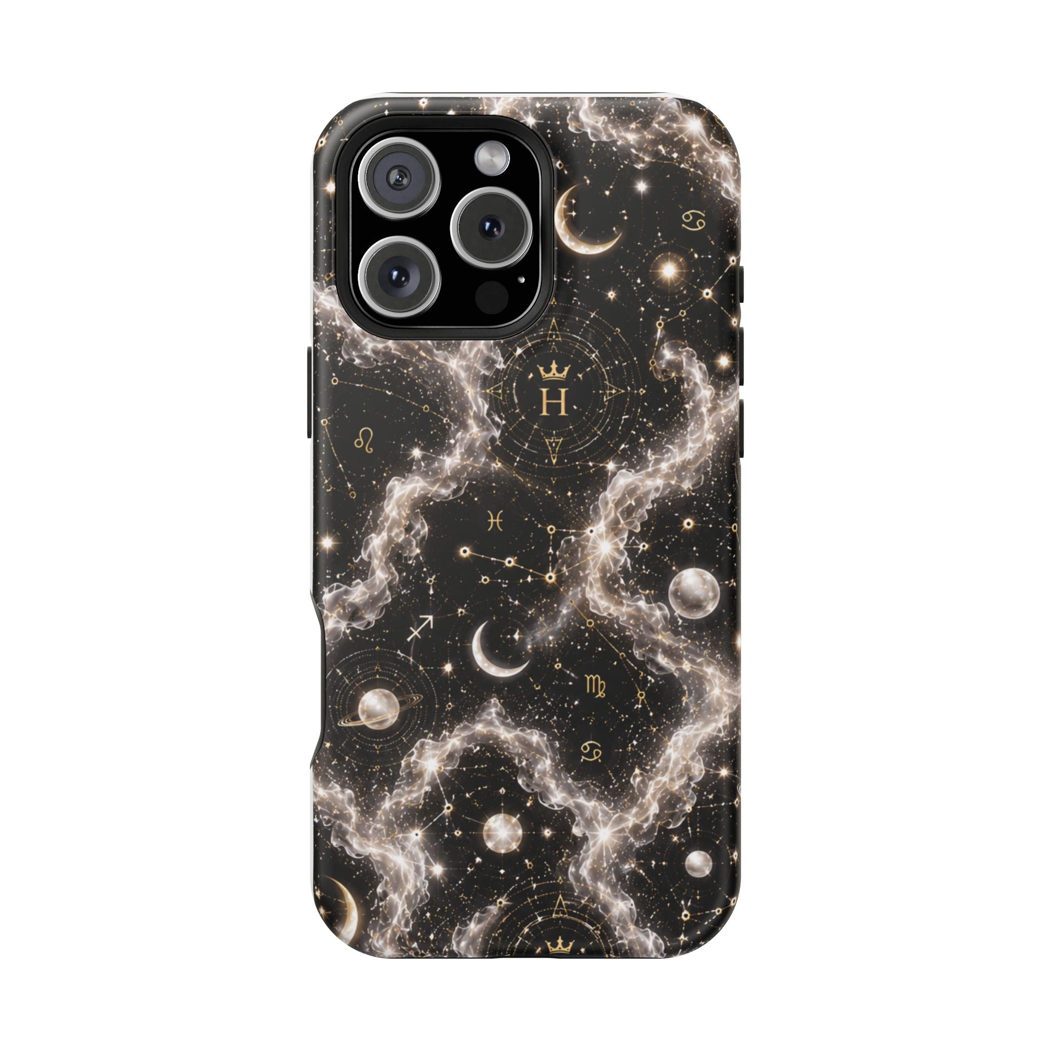 Gemini Pearl Birthstone Phone Case — Black Magnetic Impact-Resistant