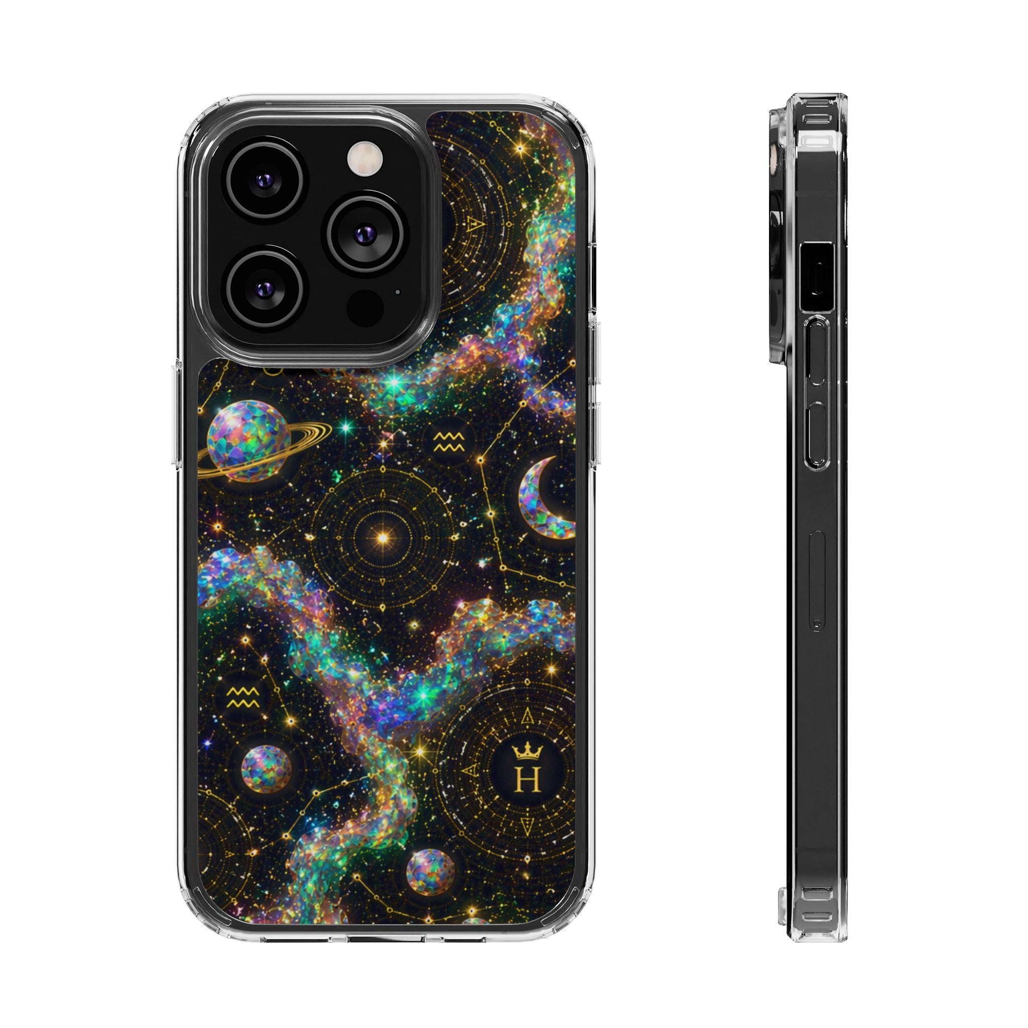 Libra Opal Birthstone Phone Case — Clear Magnetic Impact-Resistant