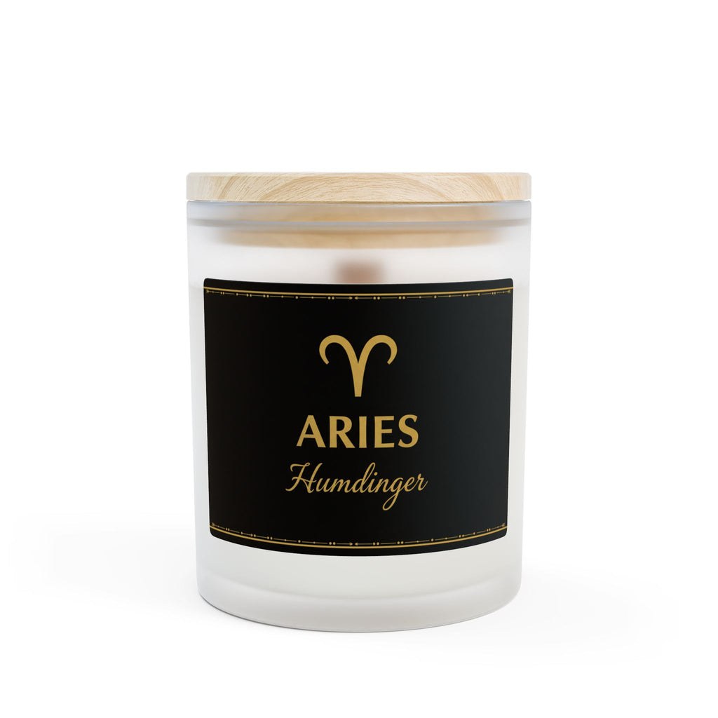 Aries Zodiac Frosted Glass Candle — 11oz Scented Candle (Aries Humdinger)