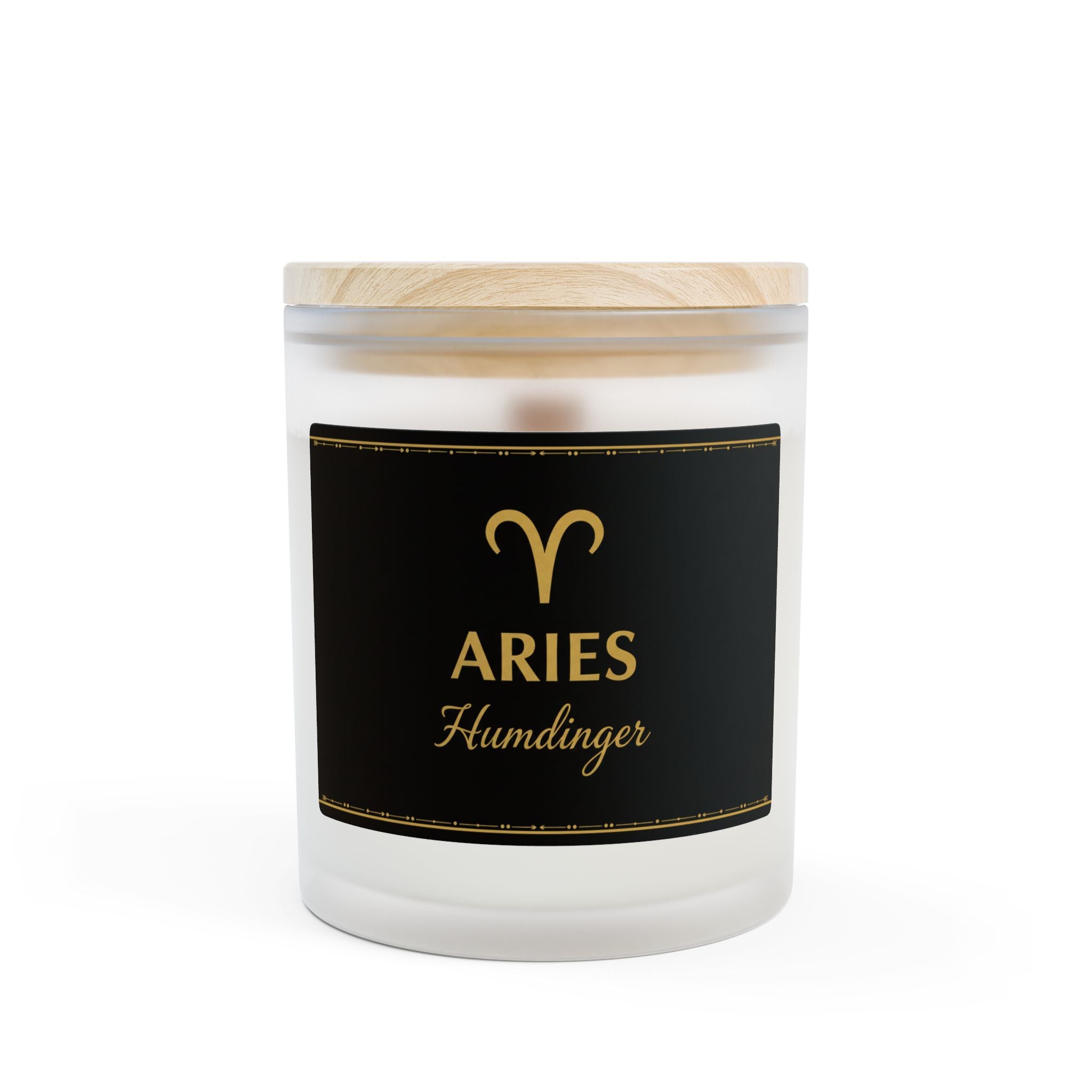Aries Zodiac Frosted Glass Candle — 11oz Scented Candle (Aries Humdinger)