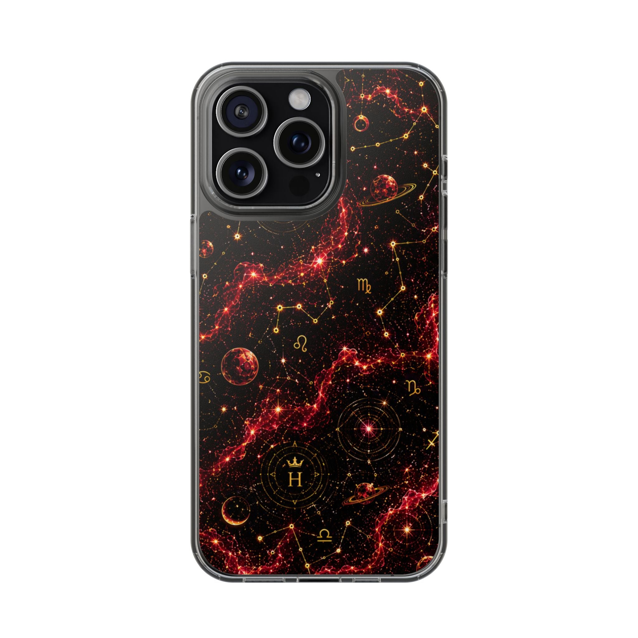 Capricorn Garnet Birthstone Phone Case — Clear Magnetic Impact-Resistant