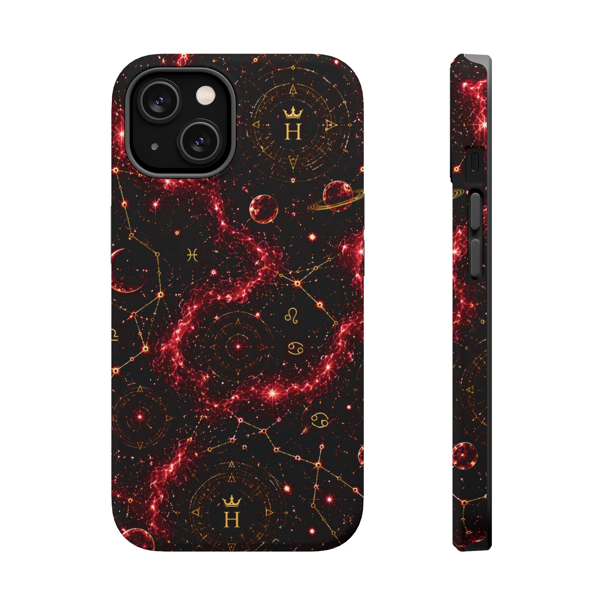 Cancer Ruby Birthstone Phone Case — Black Magnetic Impact-Resistant