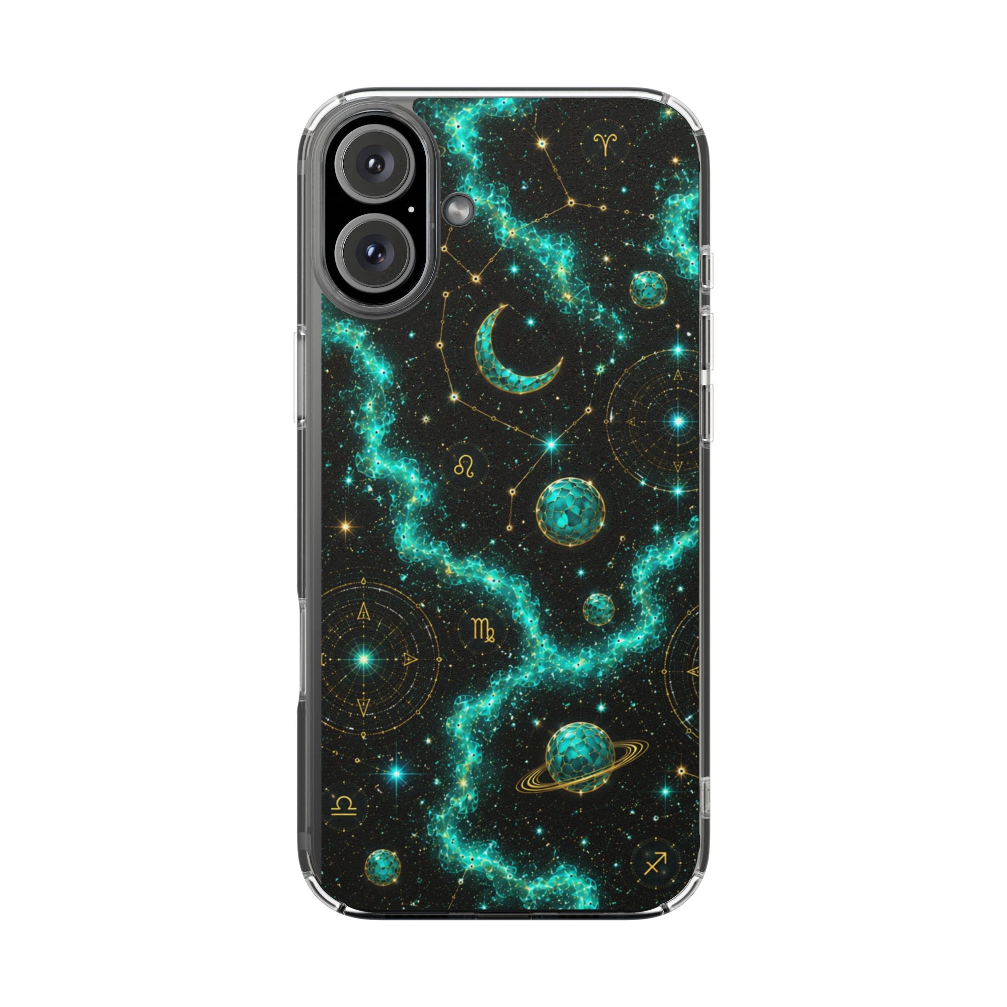 Pisces Aquamarine Birthstone Phone Case — Clear Magnetic Impact-Resistant