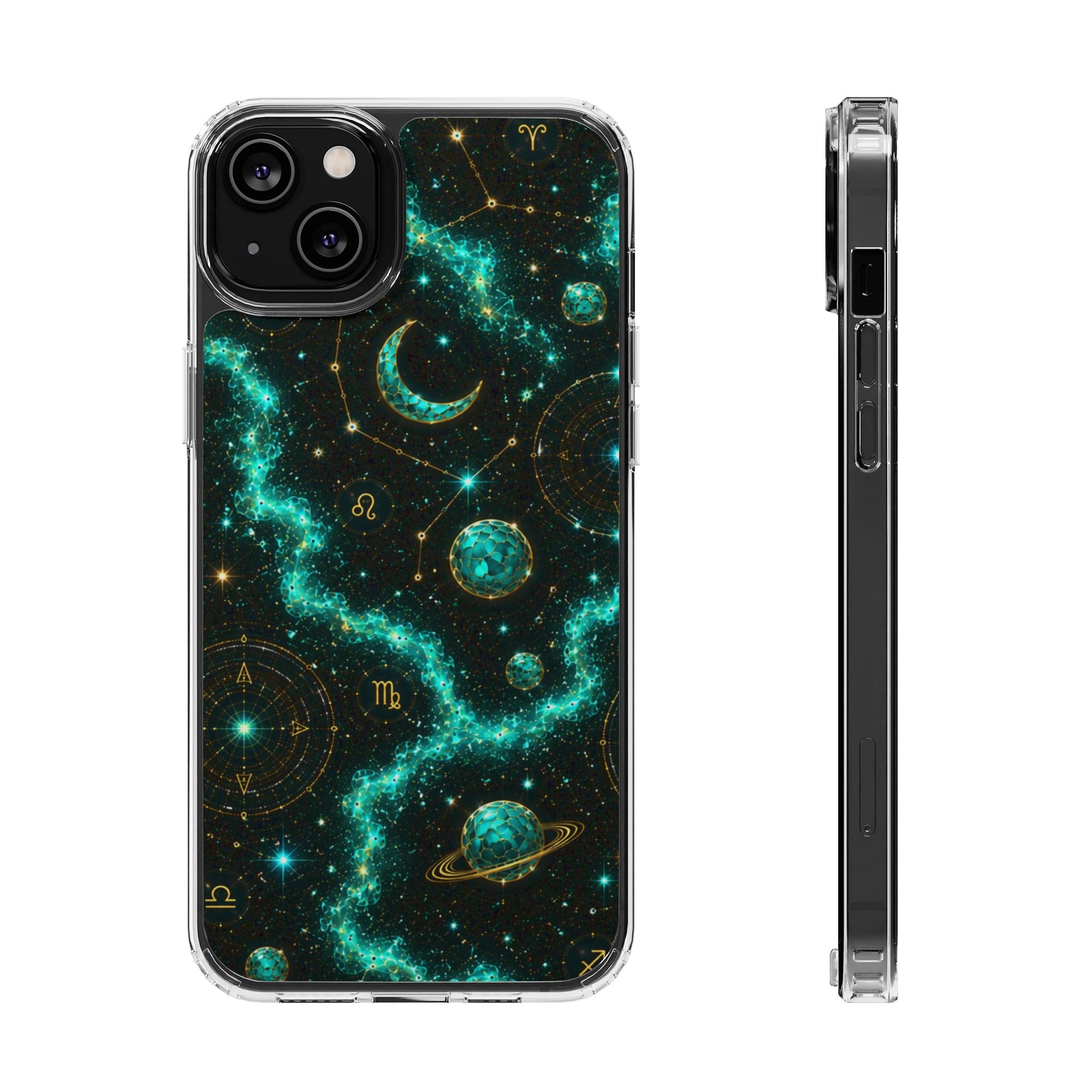 Pisces Aquamarine Birthstone Phone Case — Clear Magnetic Impact-Resistant