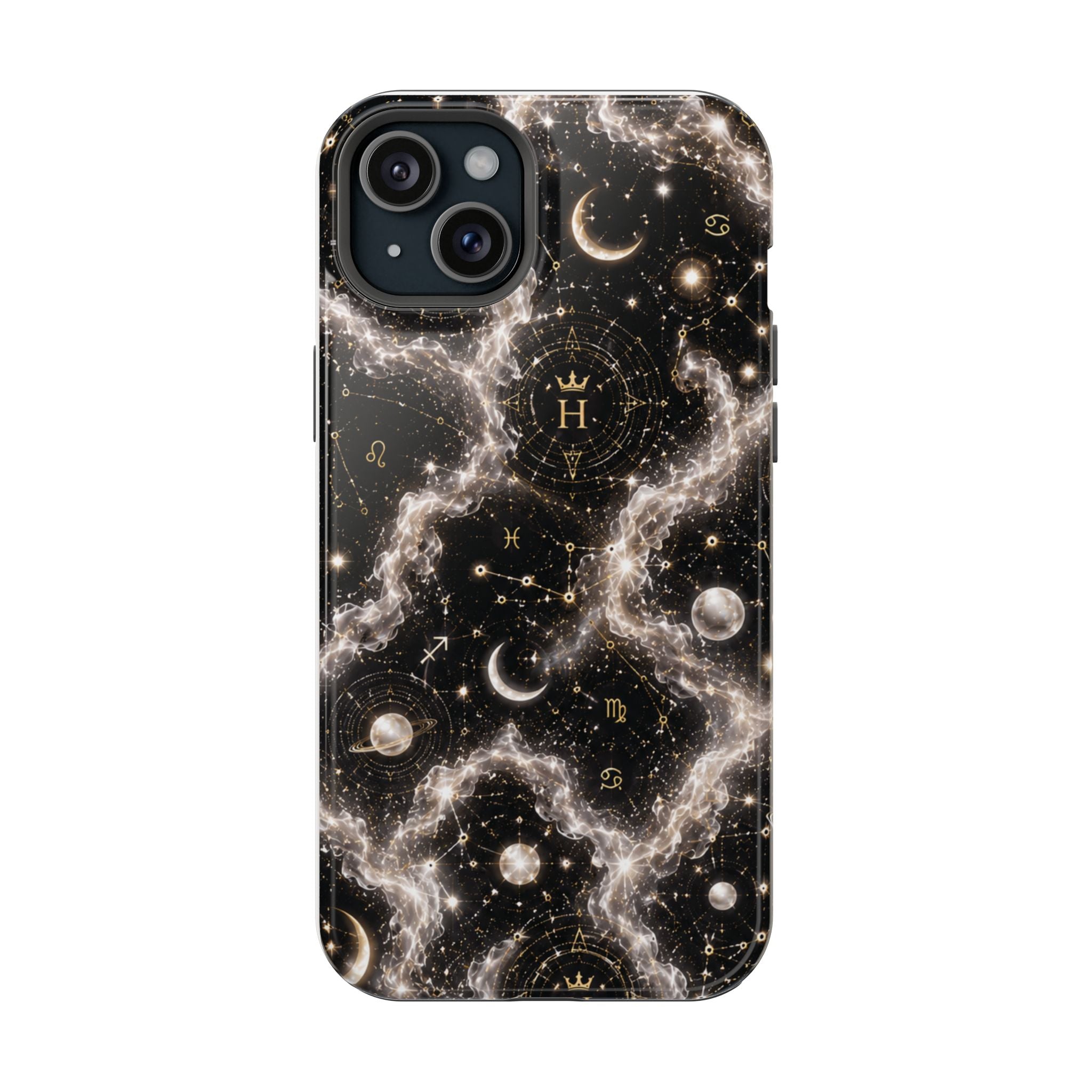 Gemini Pearl Birthstone Phone Case — Black Magnetic Impact-Resistant
