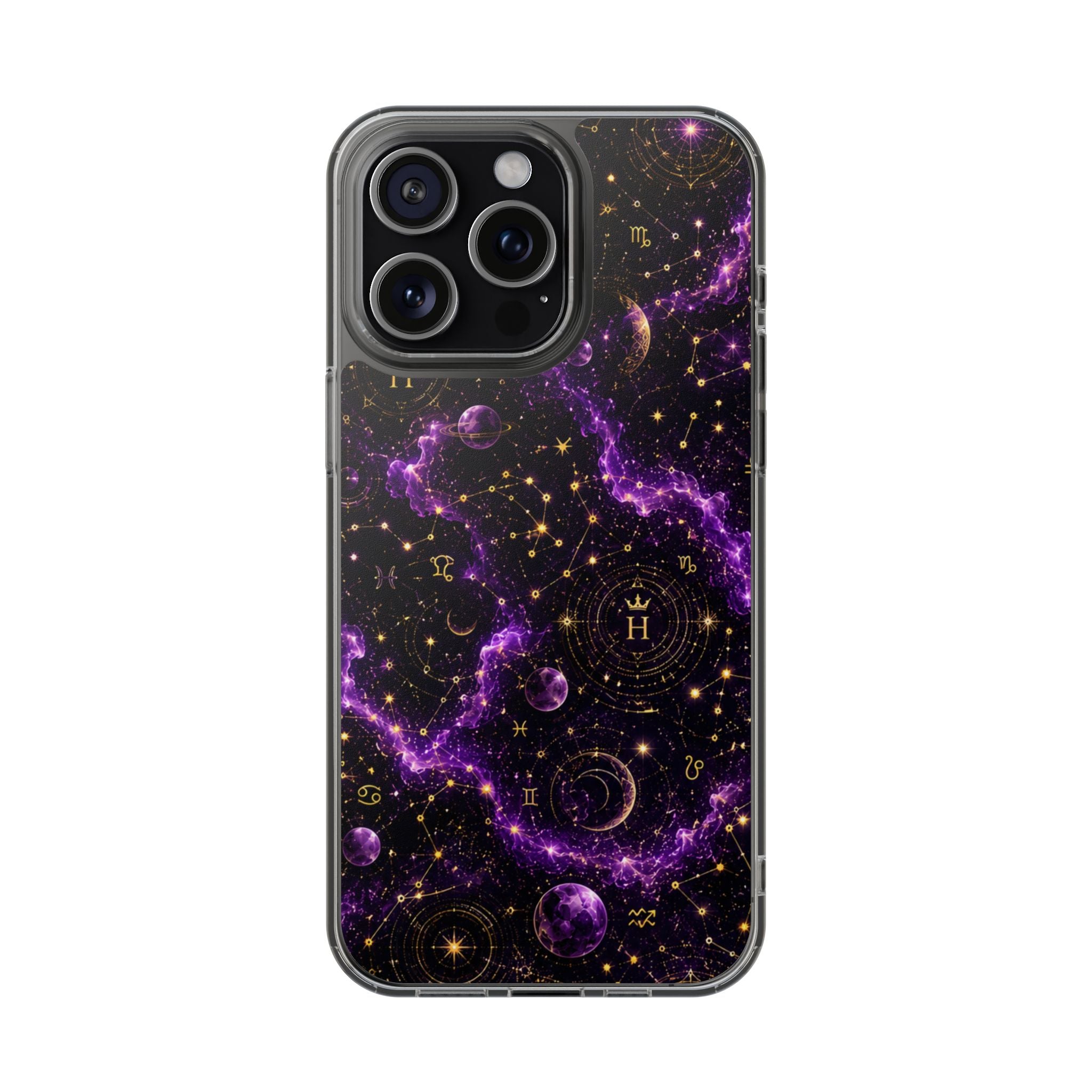 Aquarius Amethyst Birthstone Phone Case — Clear Magnetic Impact-Resistant