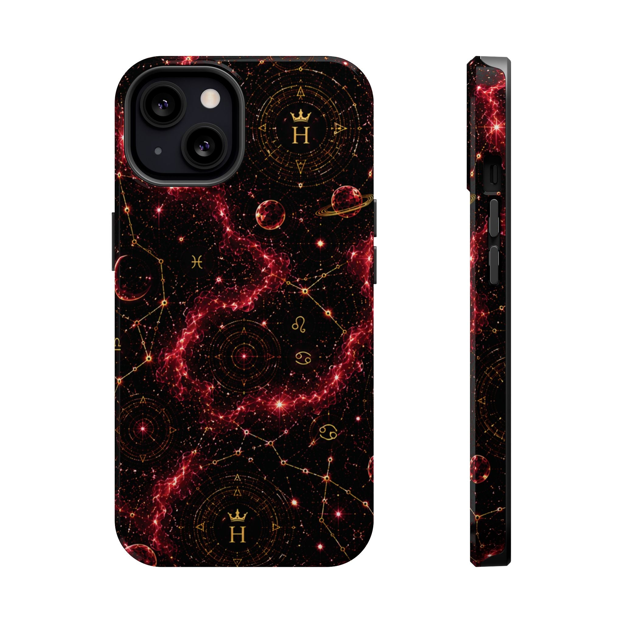 Cancer Ruby Birthstone Phone Case — Black Magnetic Impact-Resistant