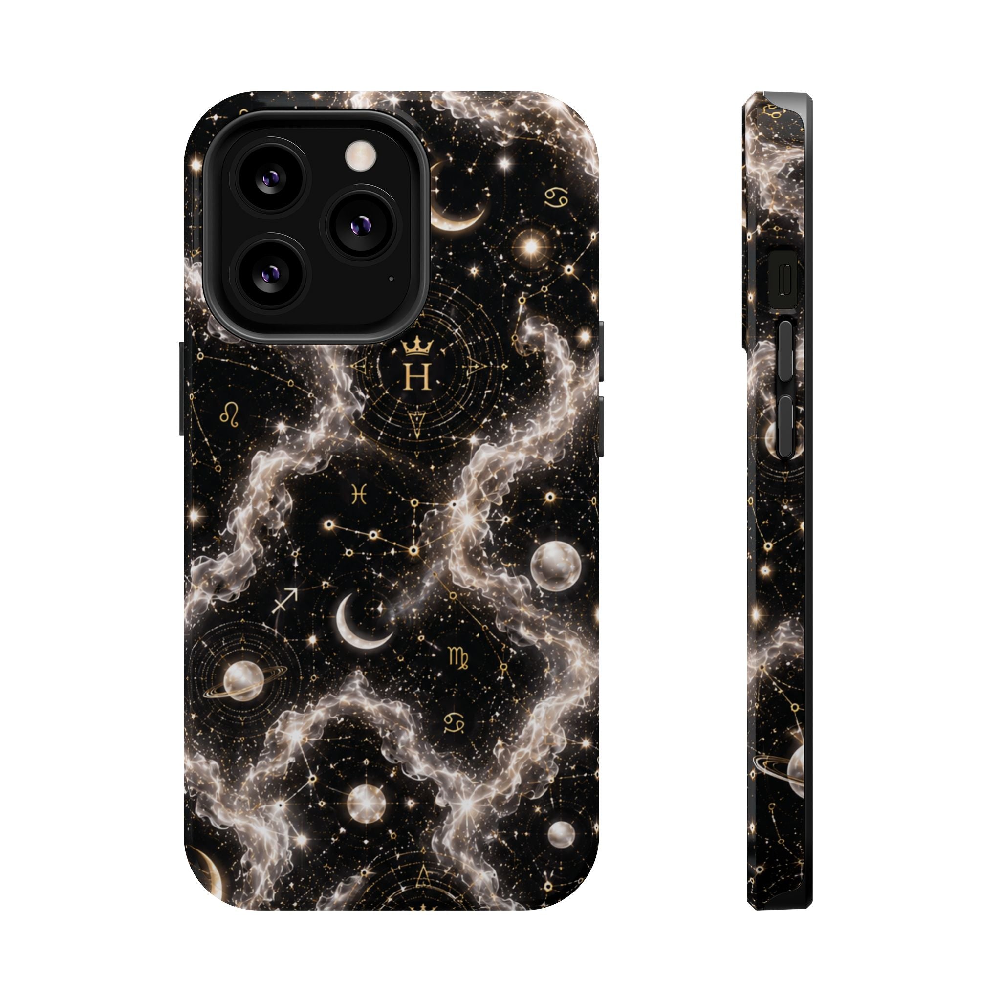 Gemini Pearl Birthstone Phone Case — Black Magnetic Impact-Resistant