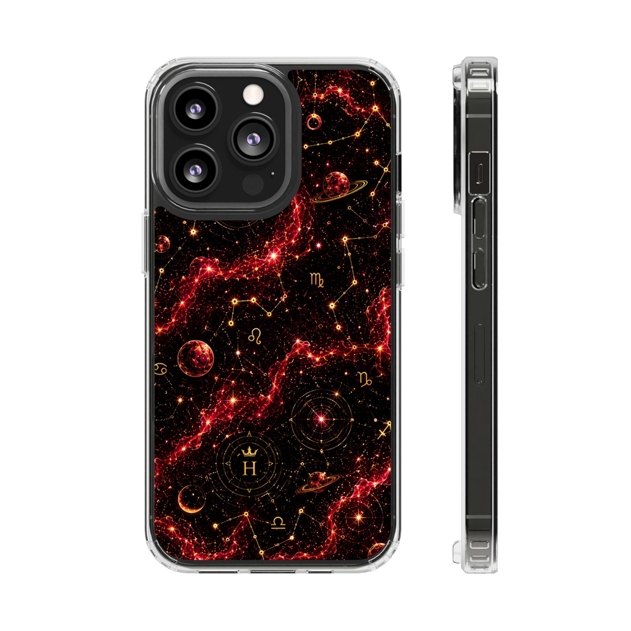 Capricorn Garnet Birthstone Phone Case — Clear Magnetic Impact-Resistant