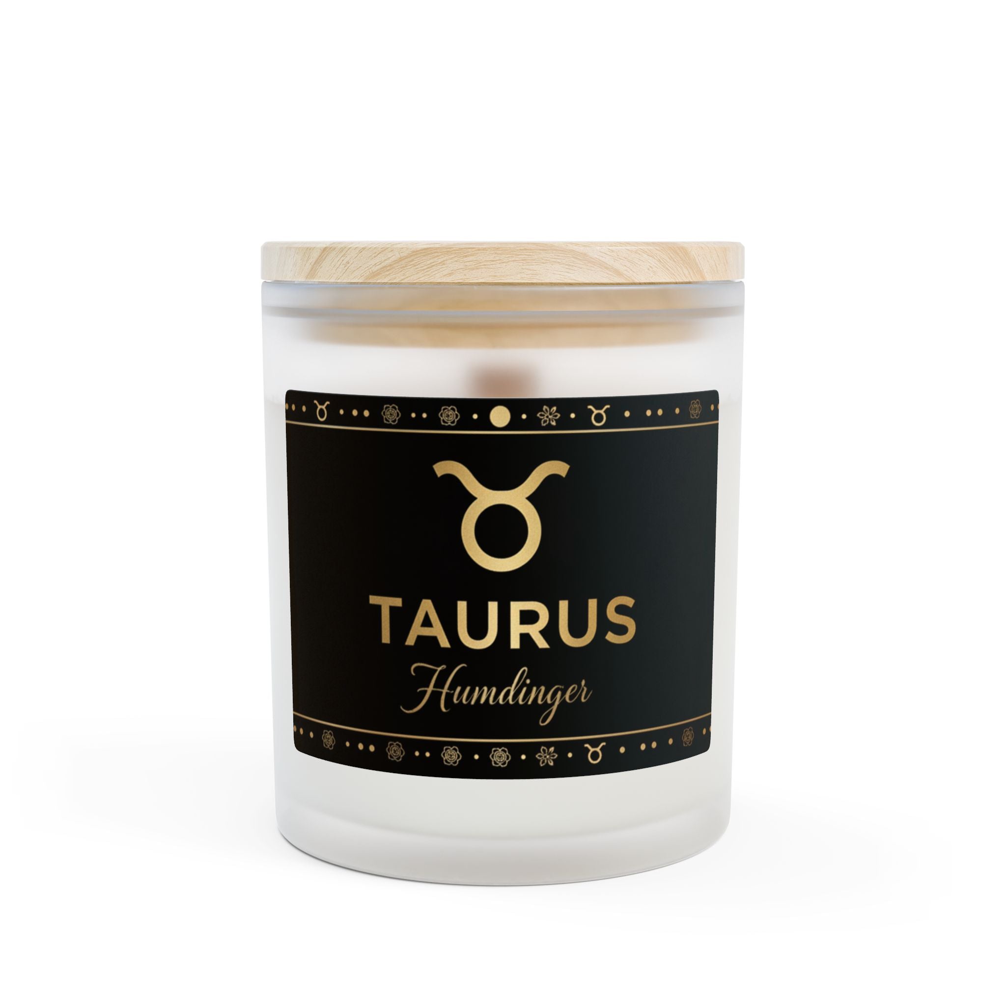 Taurus Zodiac Candle for Him – 11 oz Scented Frosted Glass Candle | Humdinger