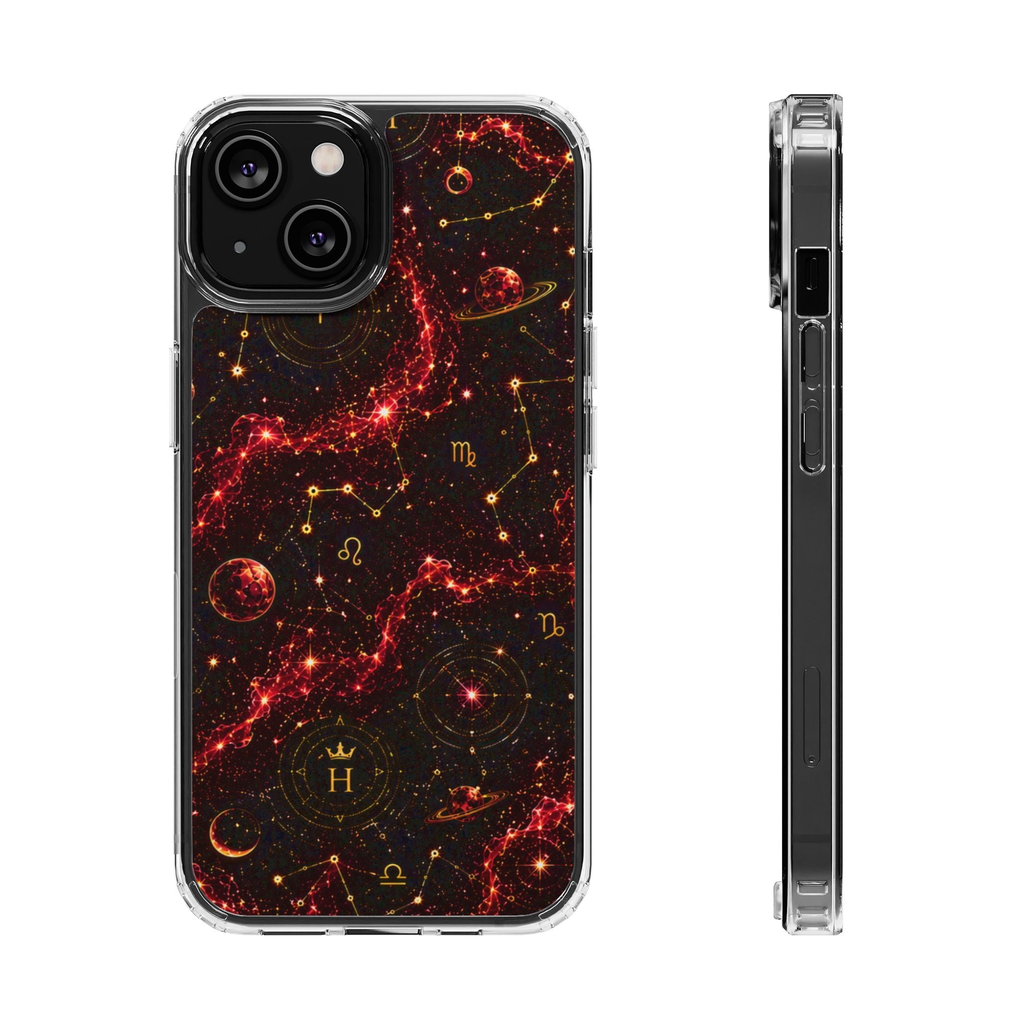 Capricorn Garnet Birthstone Phone Case — Clear Magnetic Impact-Resistant