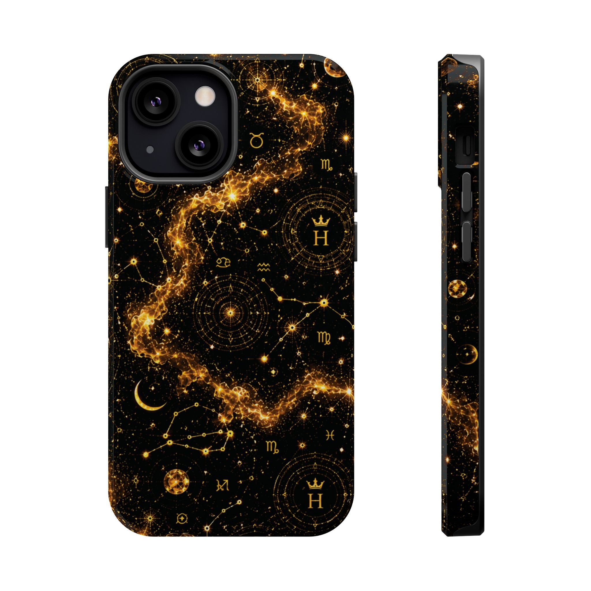 Scorpio Topaz Birthstone Phone Case — Black Magnetic Impact-Resistant