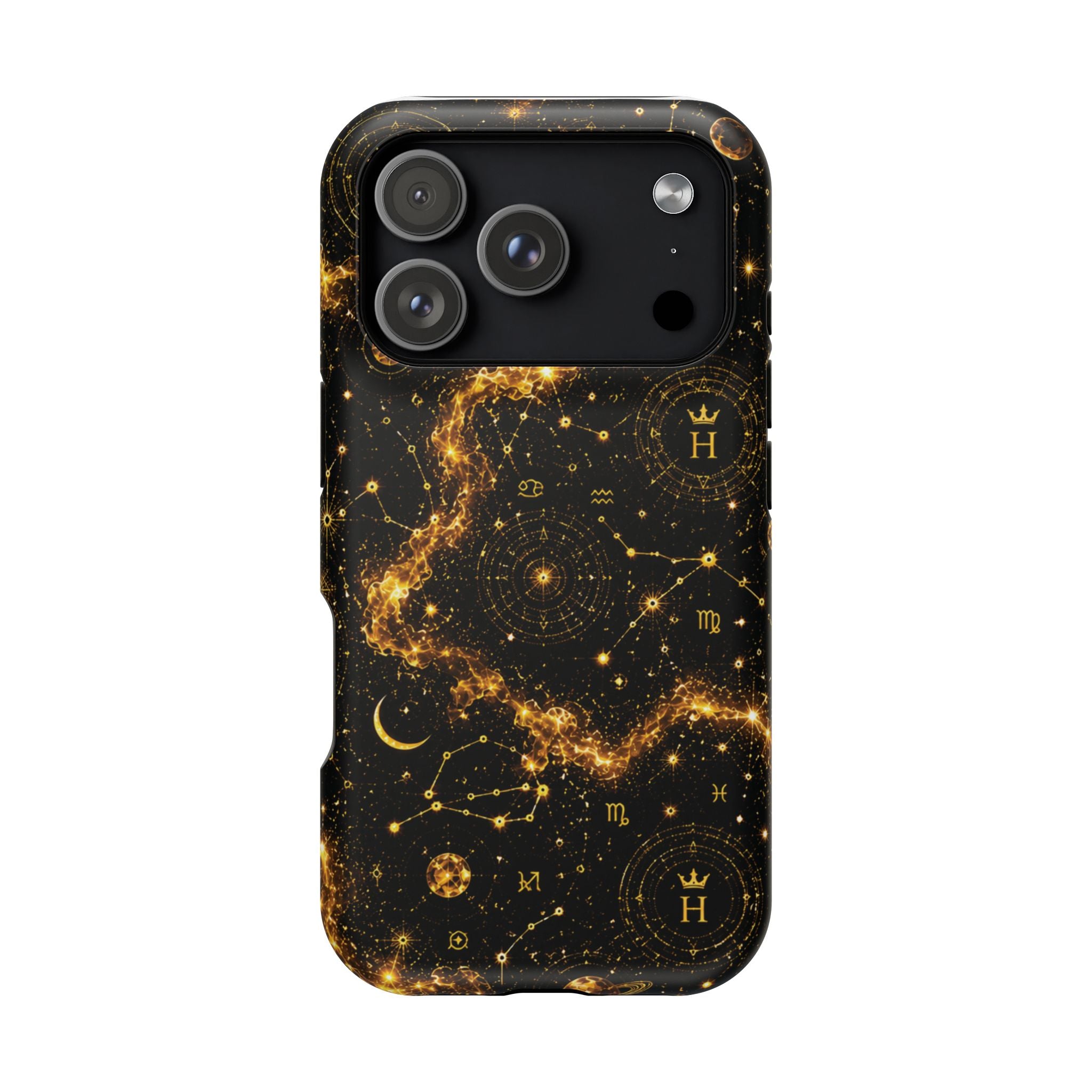 Scorpio Topaz Birthstone Phone Case — Black Magnetic Impact-Resistant