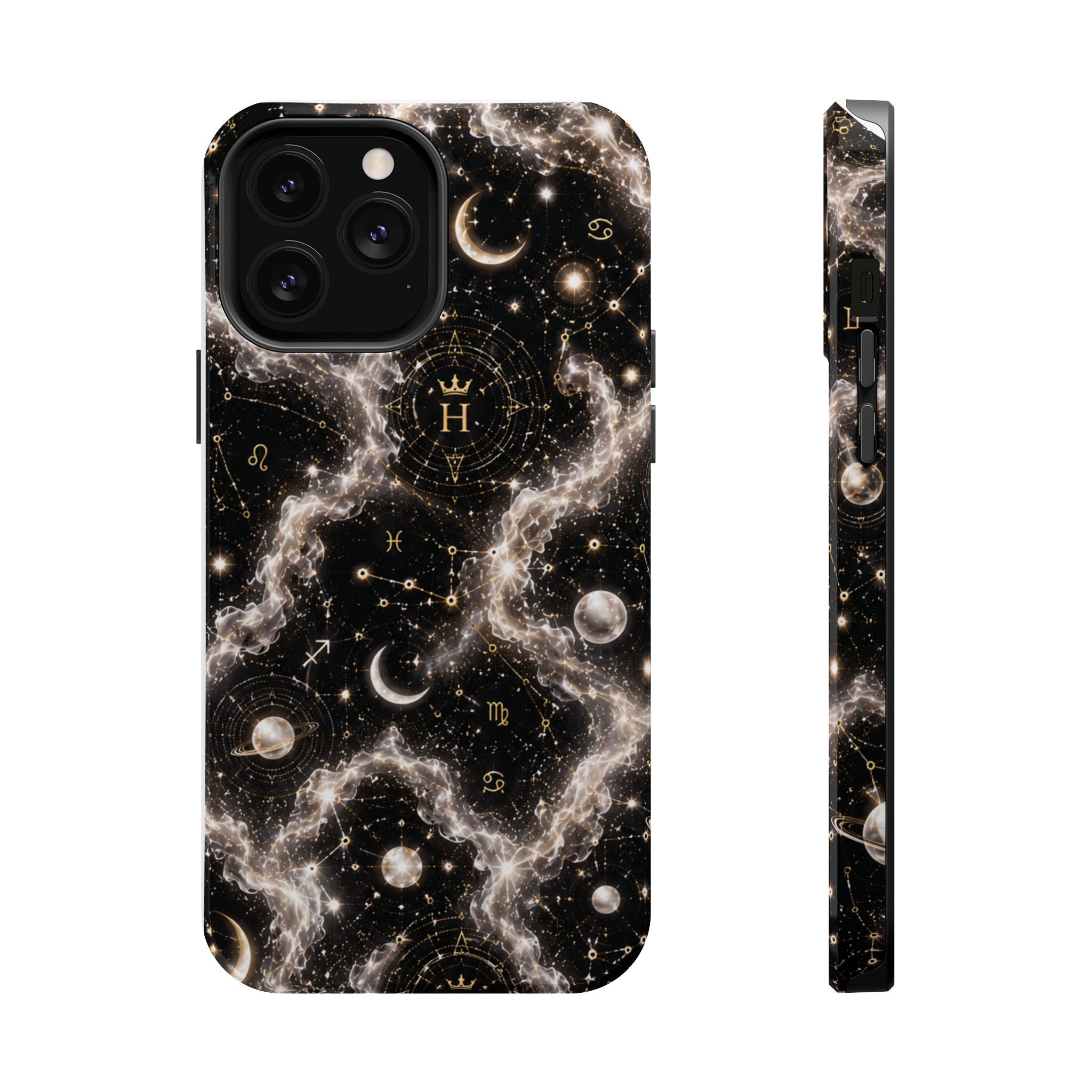 Gemini Pearl Birthstone Phone Case — Black Magnetic Impact-Resistant