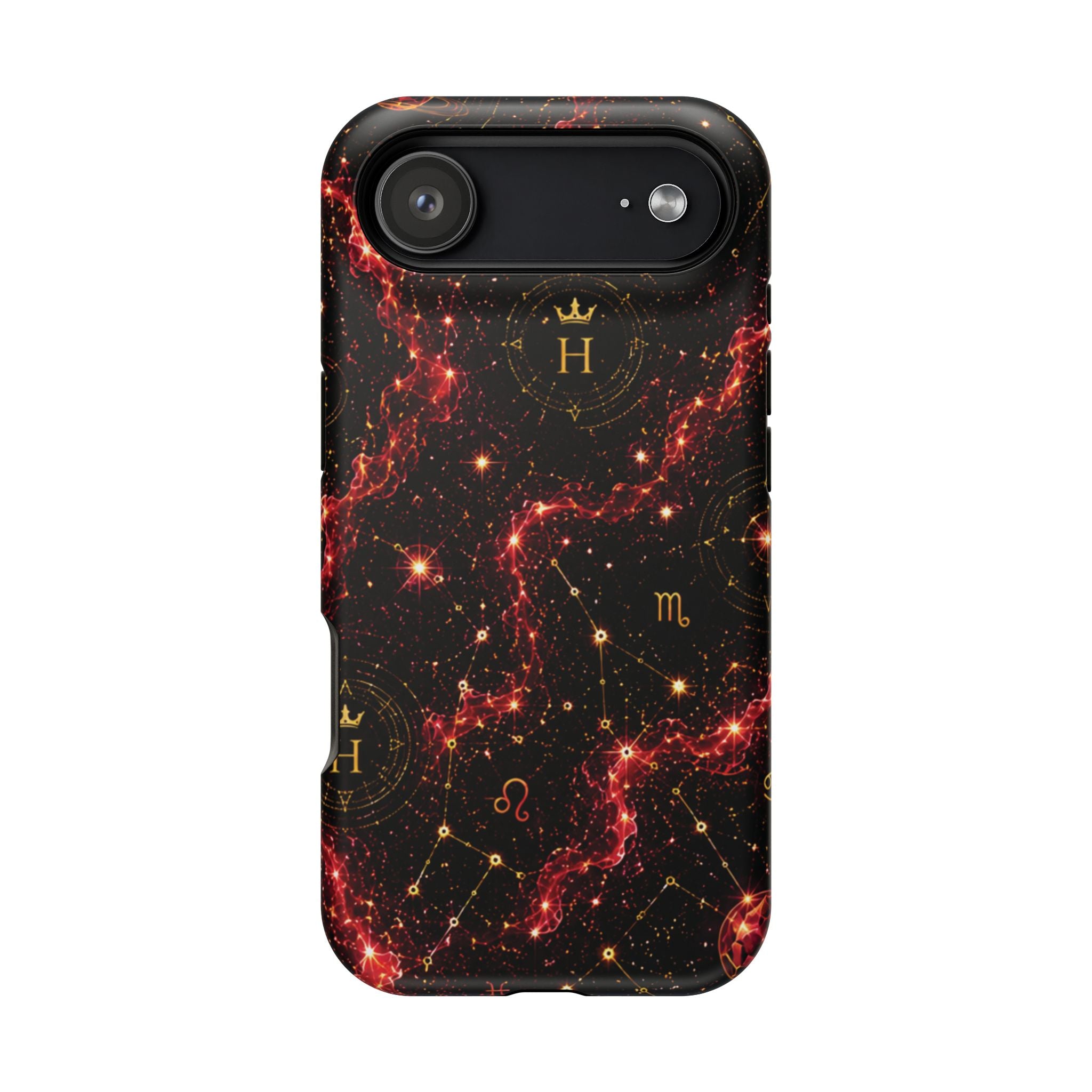 Capricorn Garnet Birthstone Phone Case — Black Magnetic Impact-Resistant