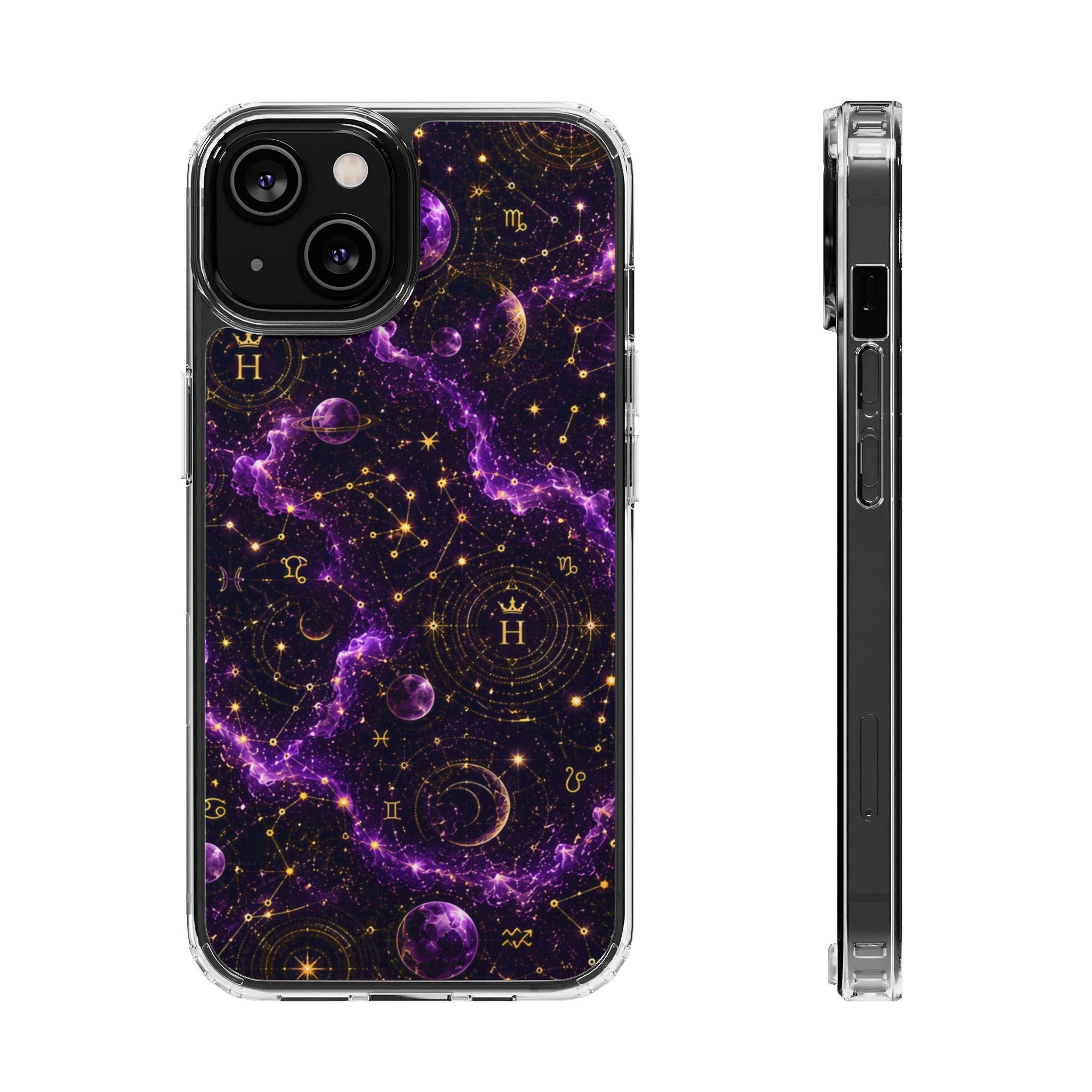 Aquarius Amethyst Birthstone Phone Case — Clear Magnetic Impact-Resistant