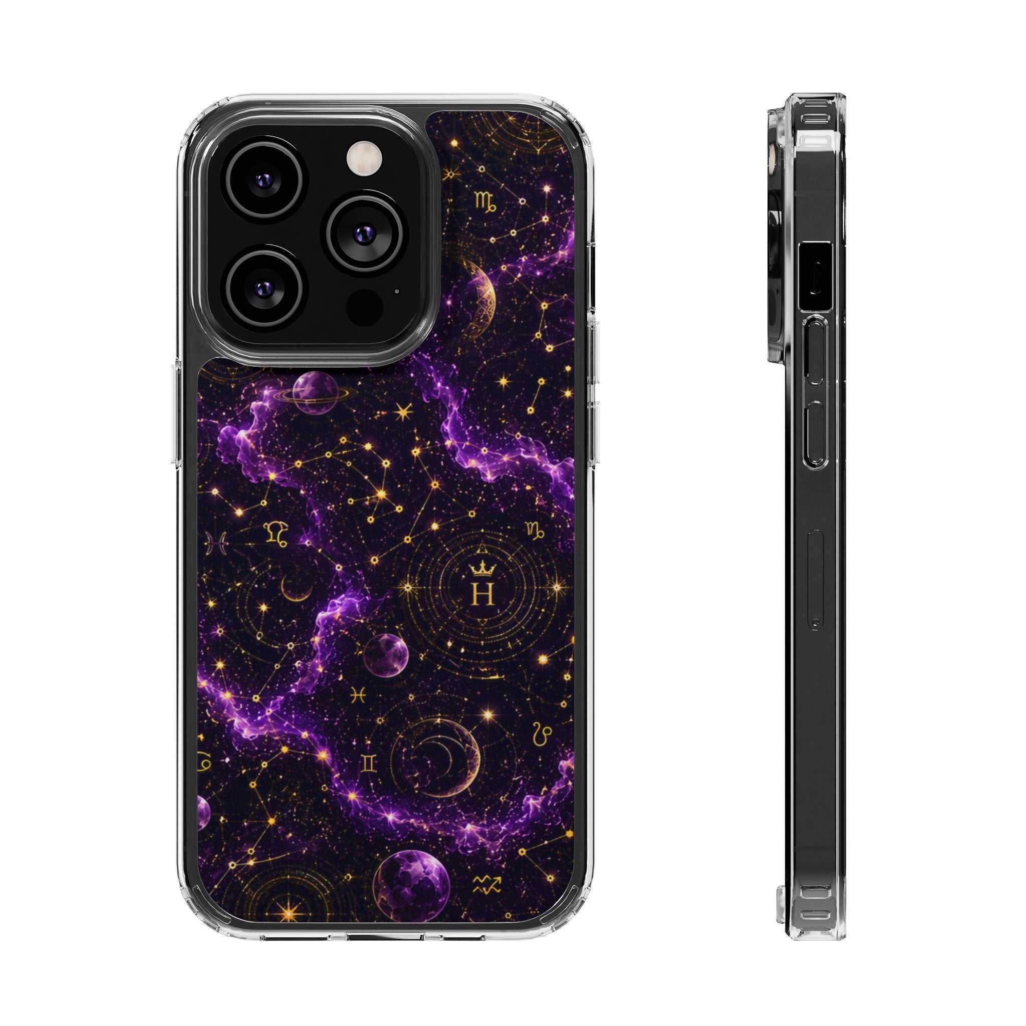 Aquarius Amethyst Birthstone Phone Case — Clear Magnetic Impact-Resistant