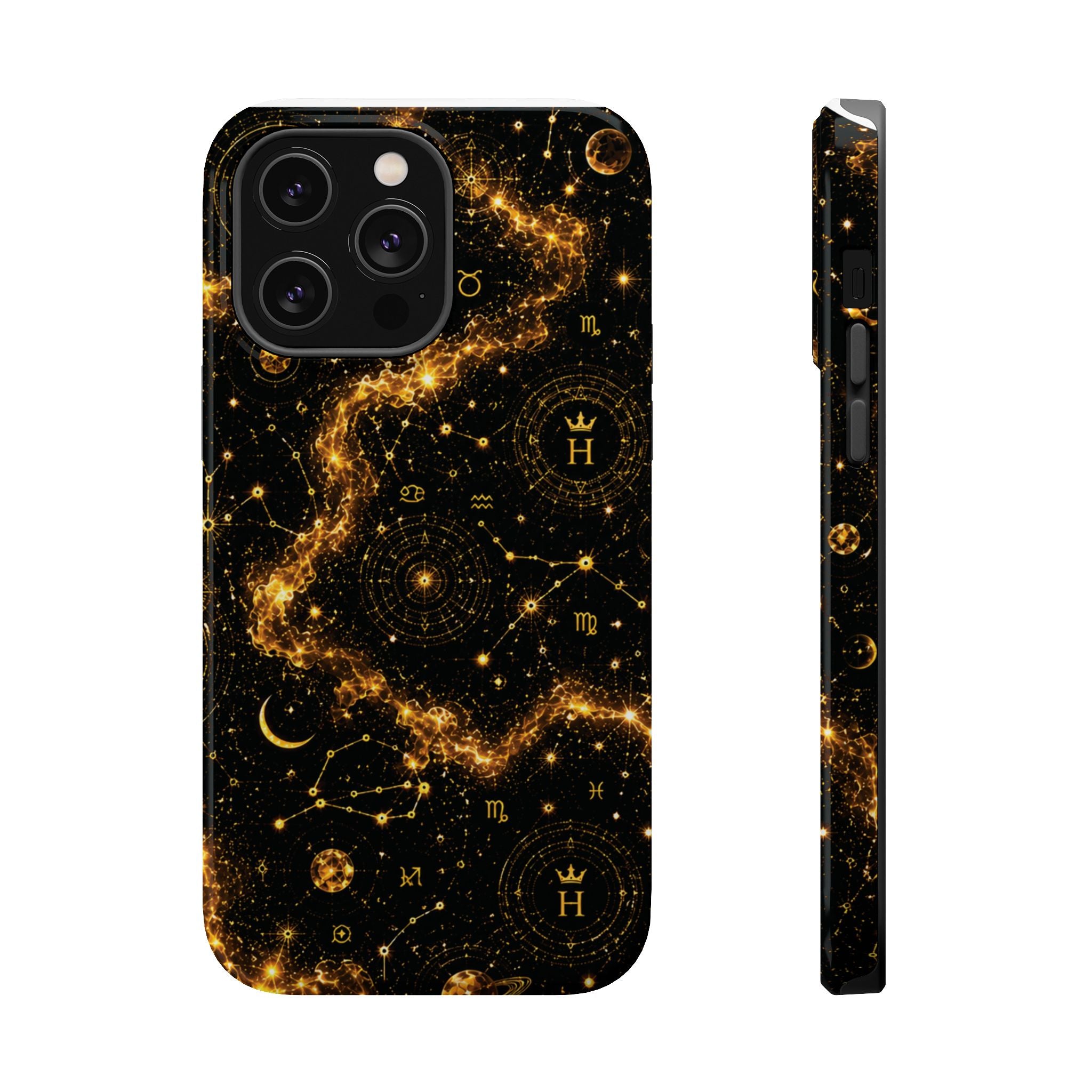 Scorpio Topaz Birthstone Phone Case — Black Magnetic Impact-Resistant