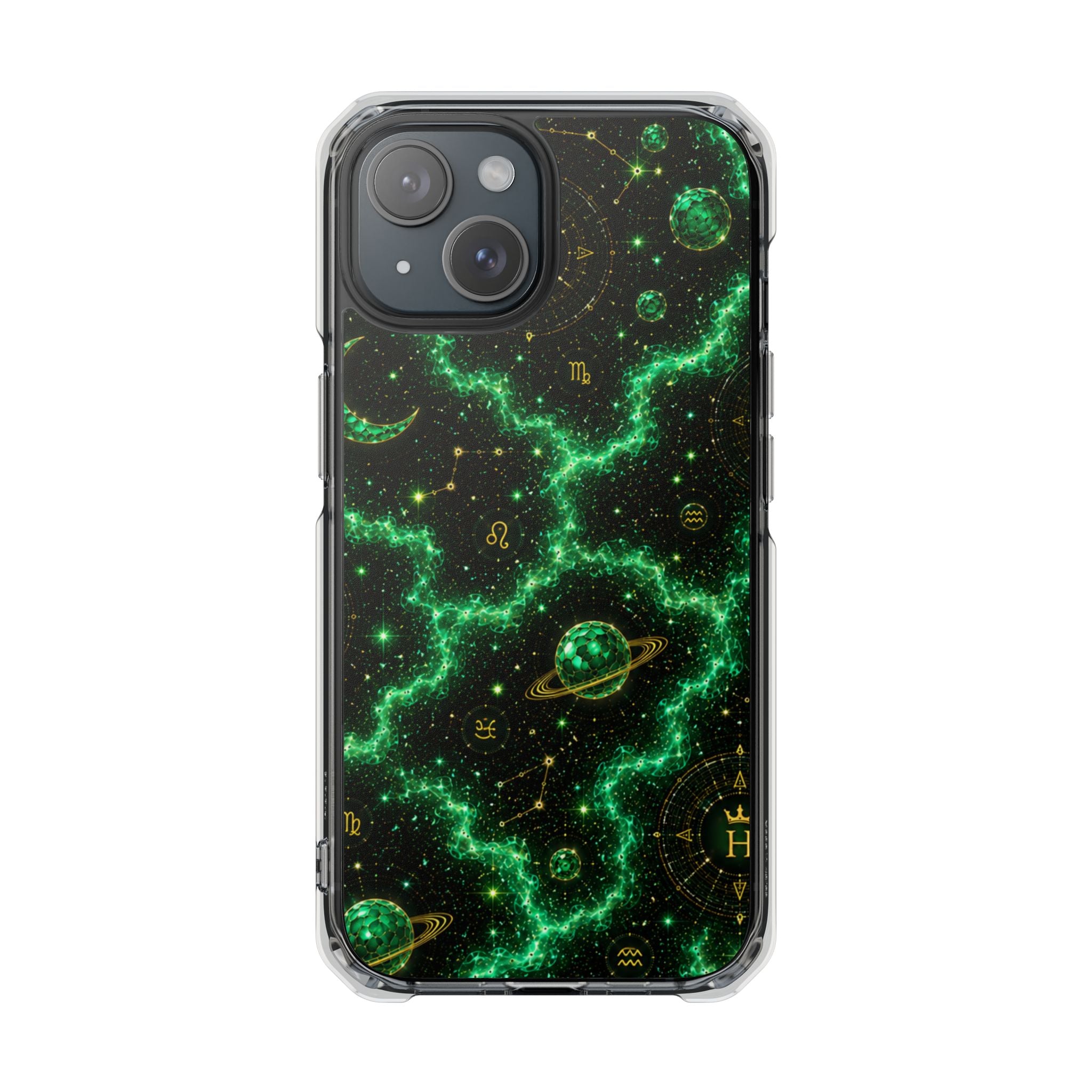 Taurus Emerald Birthstone Phone Case — Clear Magnetic Impact-Resistant
