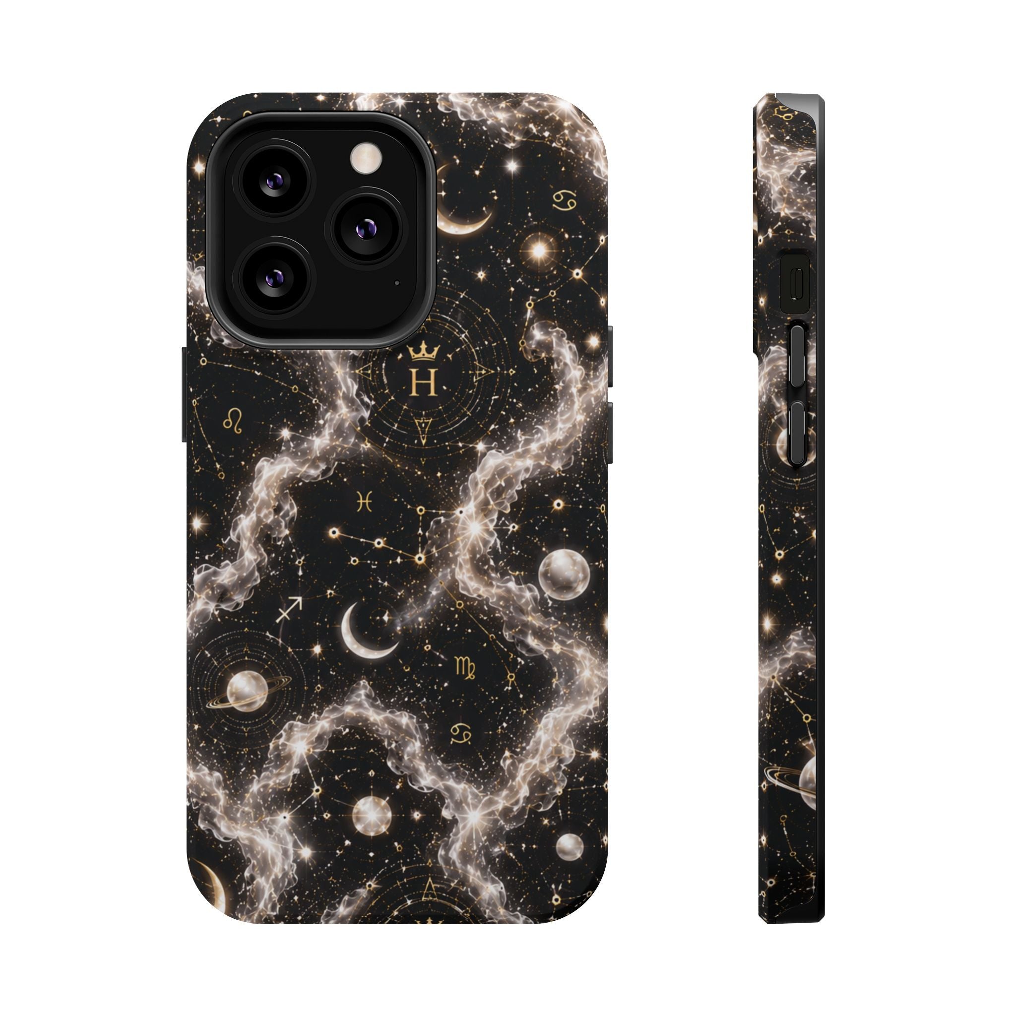 Gemini Pearl Birthstone Phone Case — Black Magnetic Impact-Resistant