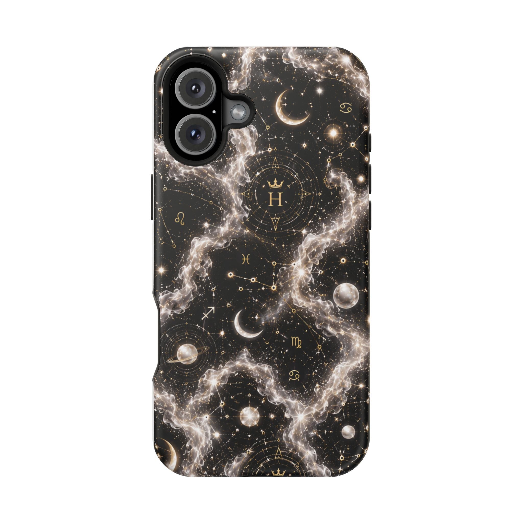 Gemini Pearl Birthstone Phone Case — Black Magnetic Impact-Resistant
