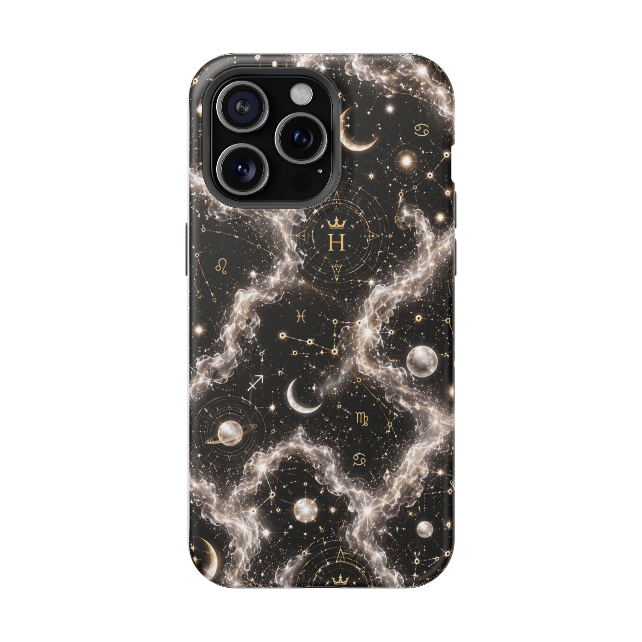 Gemini Pearl Birthstone Phone Case — Black Magnetic Impact-Resistant