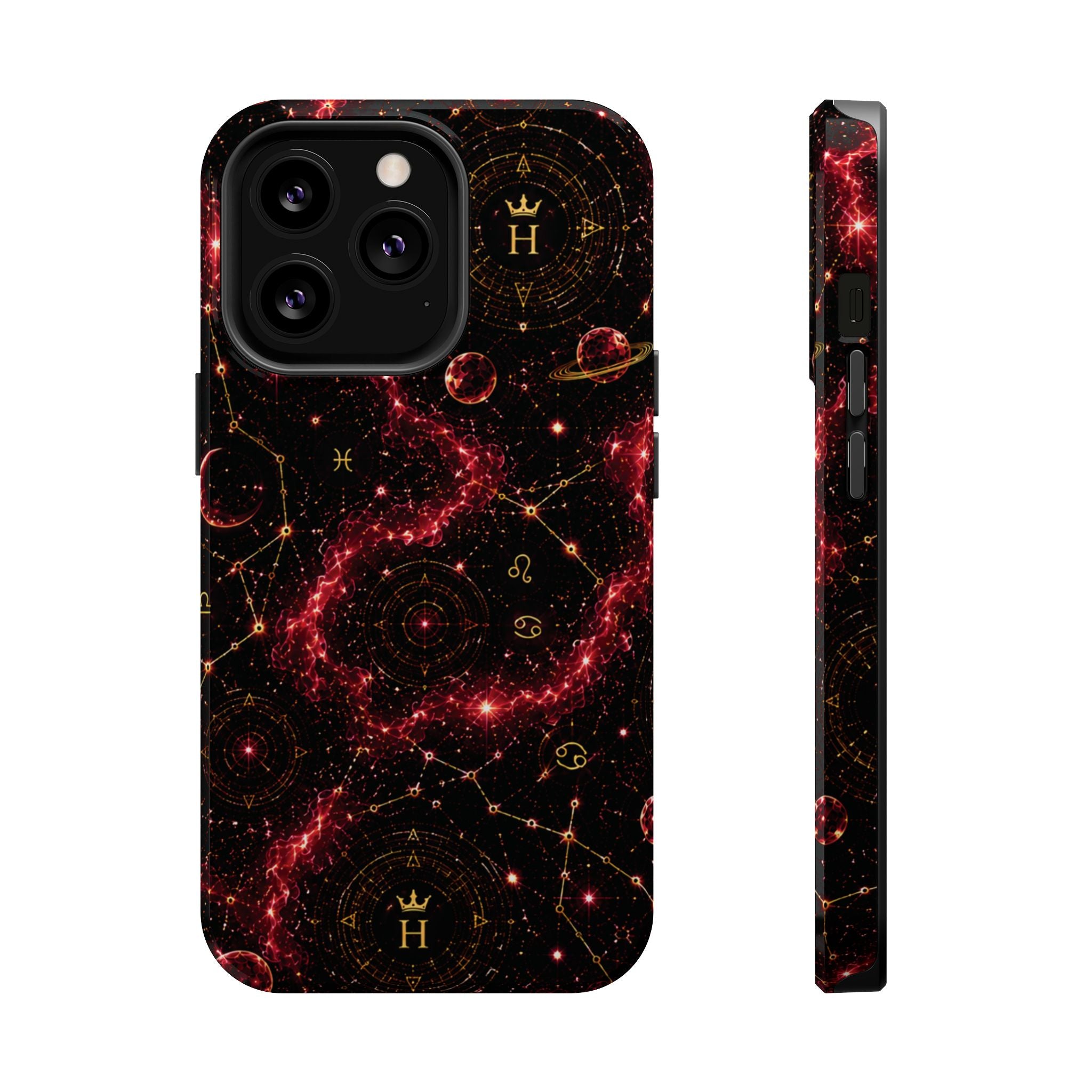 Cancer Ruby Birthstone Phone Case — Black Magnetic Impact-Resistant