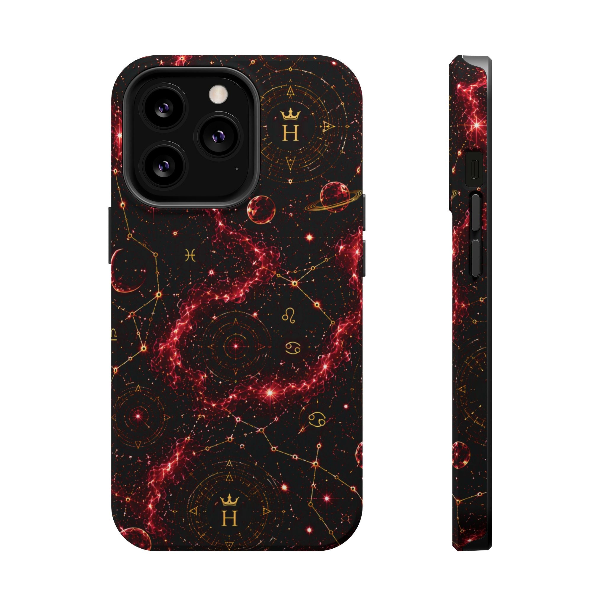 Cancer Ruby Birthstone Phone Case — Black Magnetic Impact-Resistant